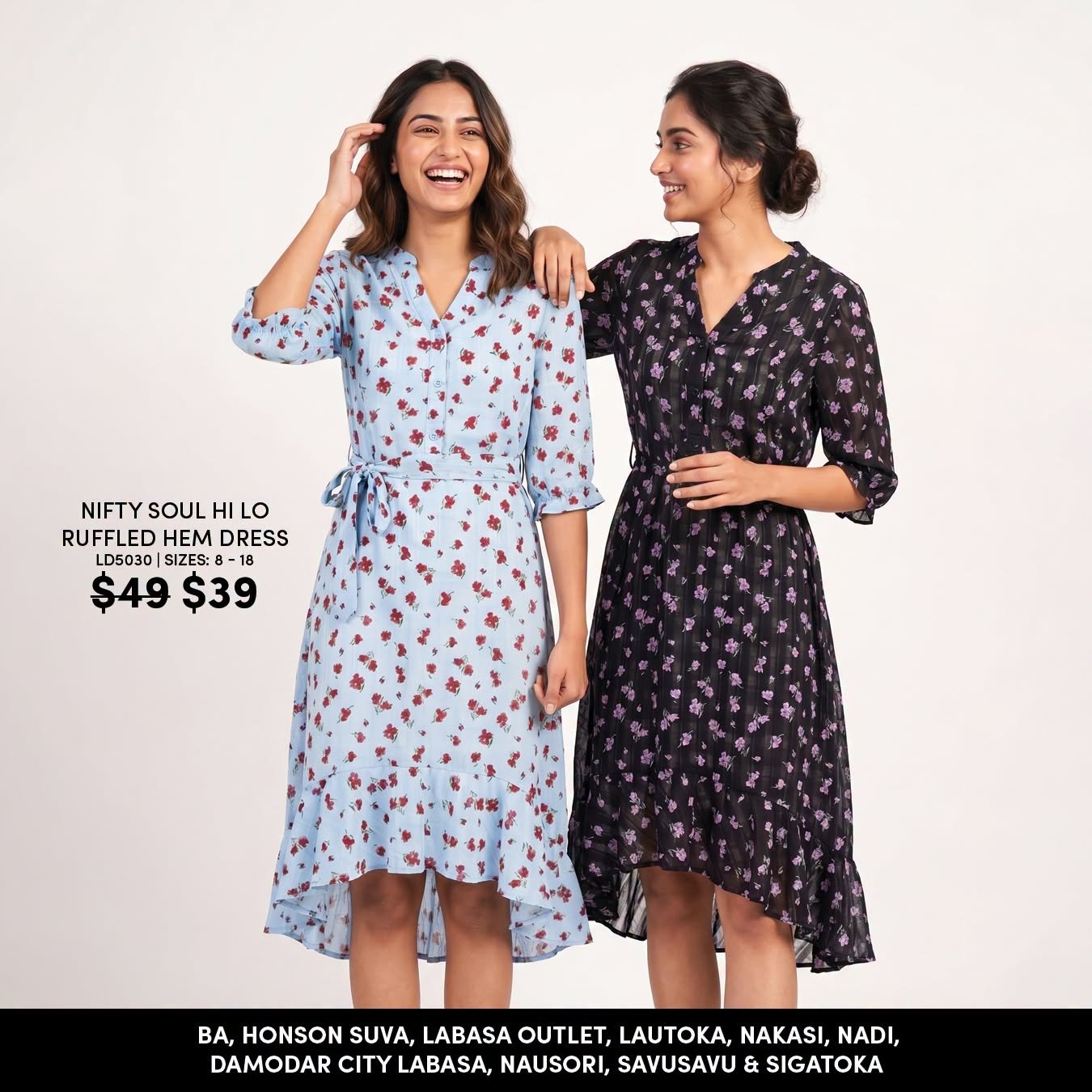 Nifty Soul Hi Lo Ruffled Hem Dress