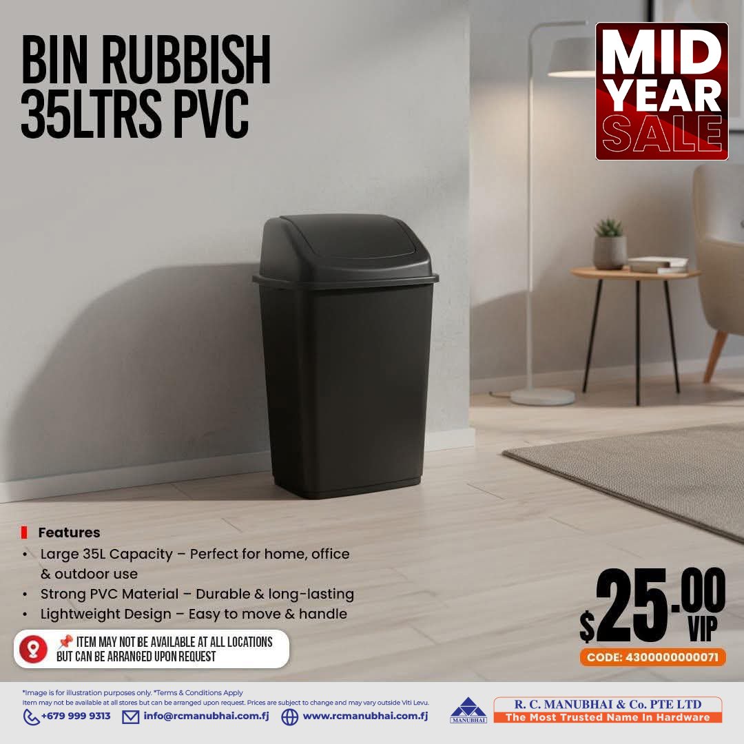 Bin Rubbish 35Ltrs PVC