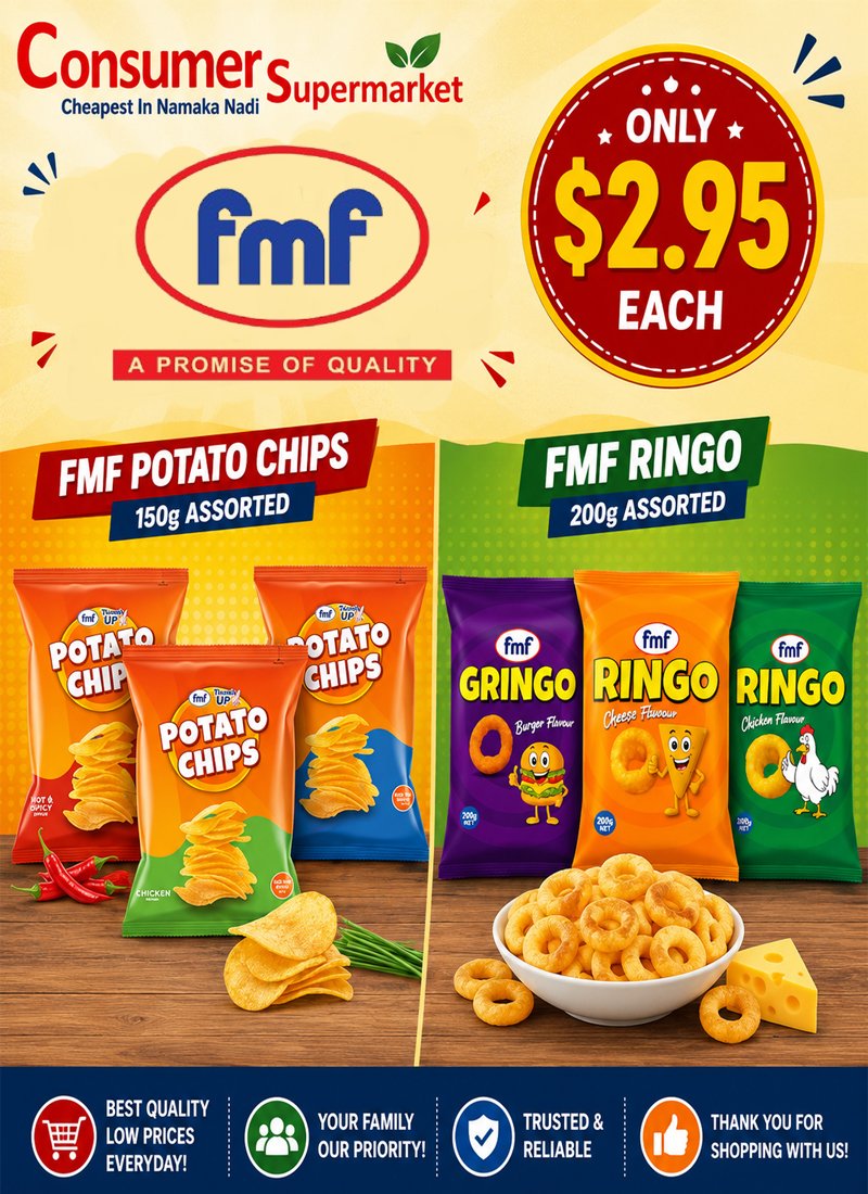 FMF Potato Chips & Ringo - Only $2.95 Each