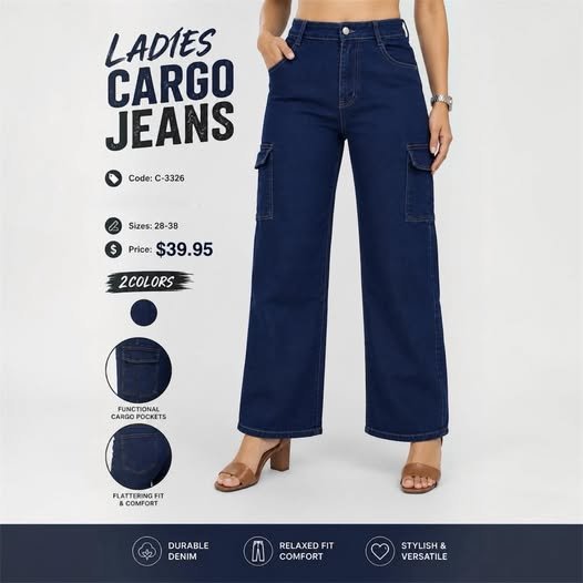 Ladies Cargo Jeans