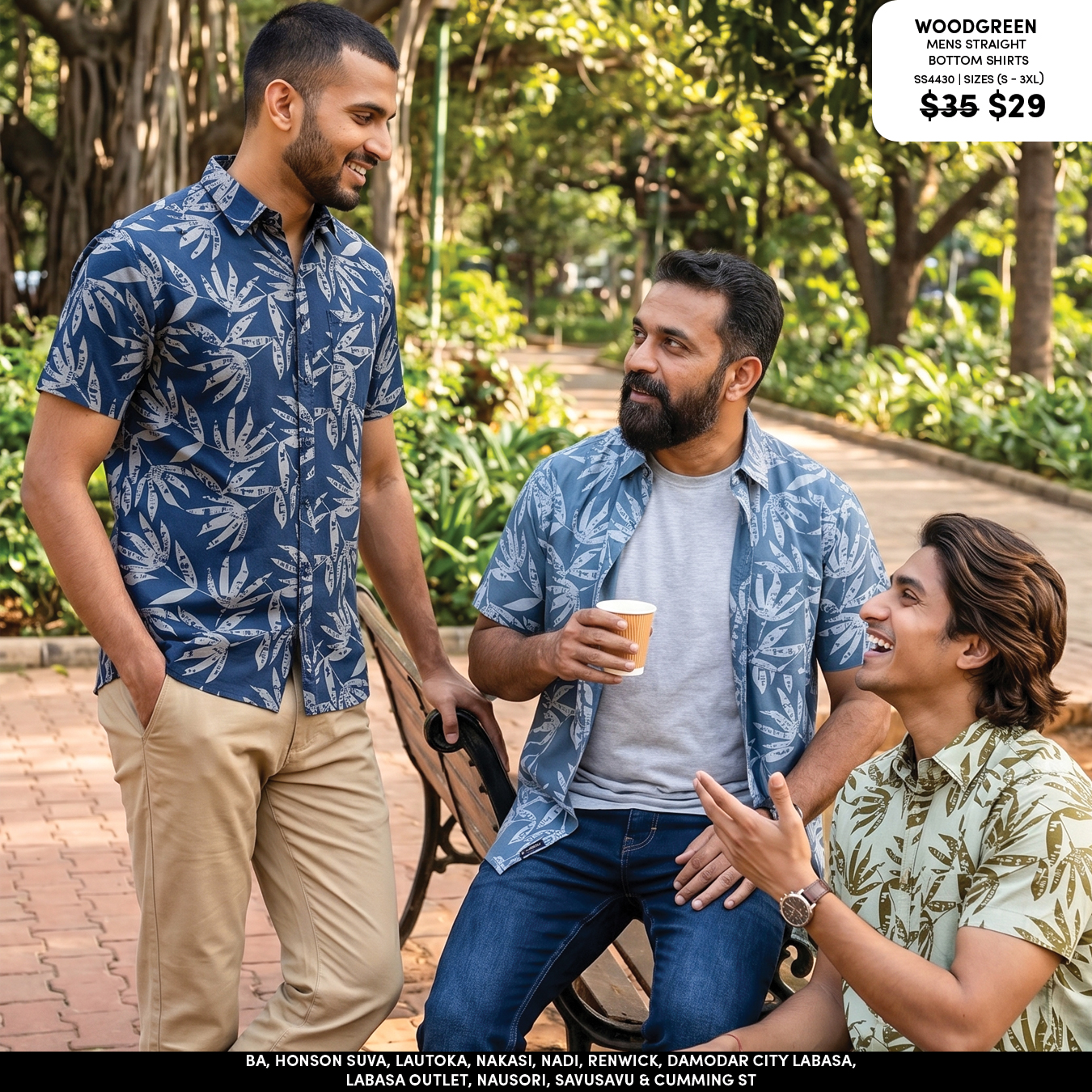 Woodgreen Mens Straight Bottom Shirts