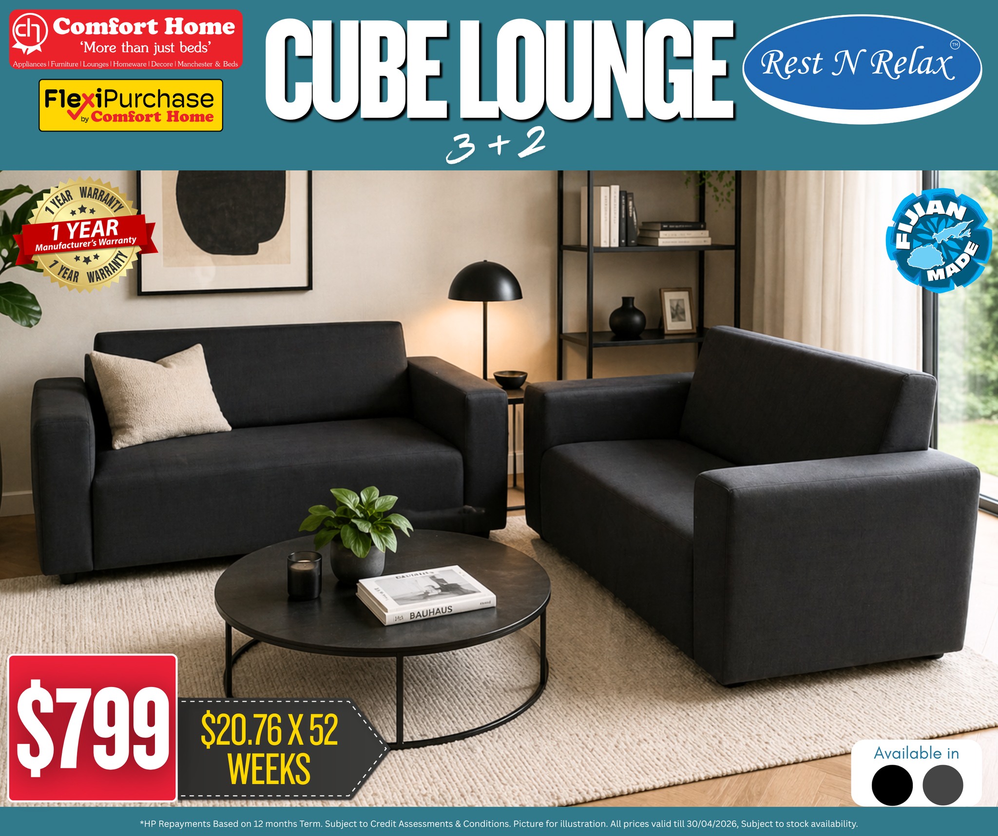 Cube Lounge 3+2 Sofa Set
