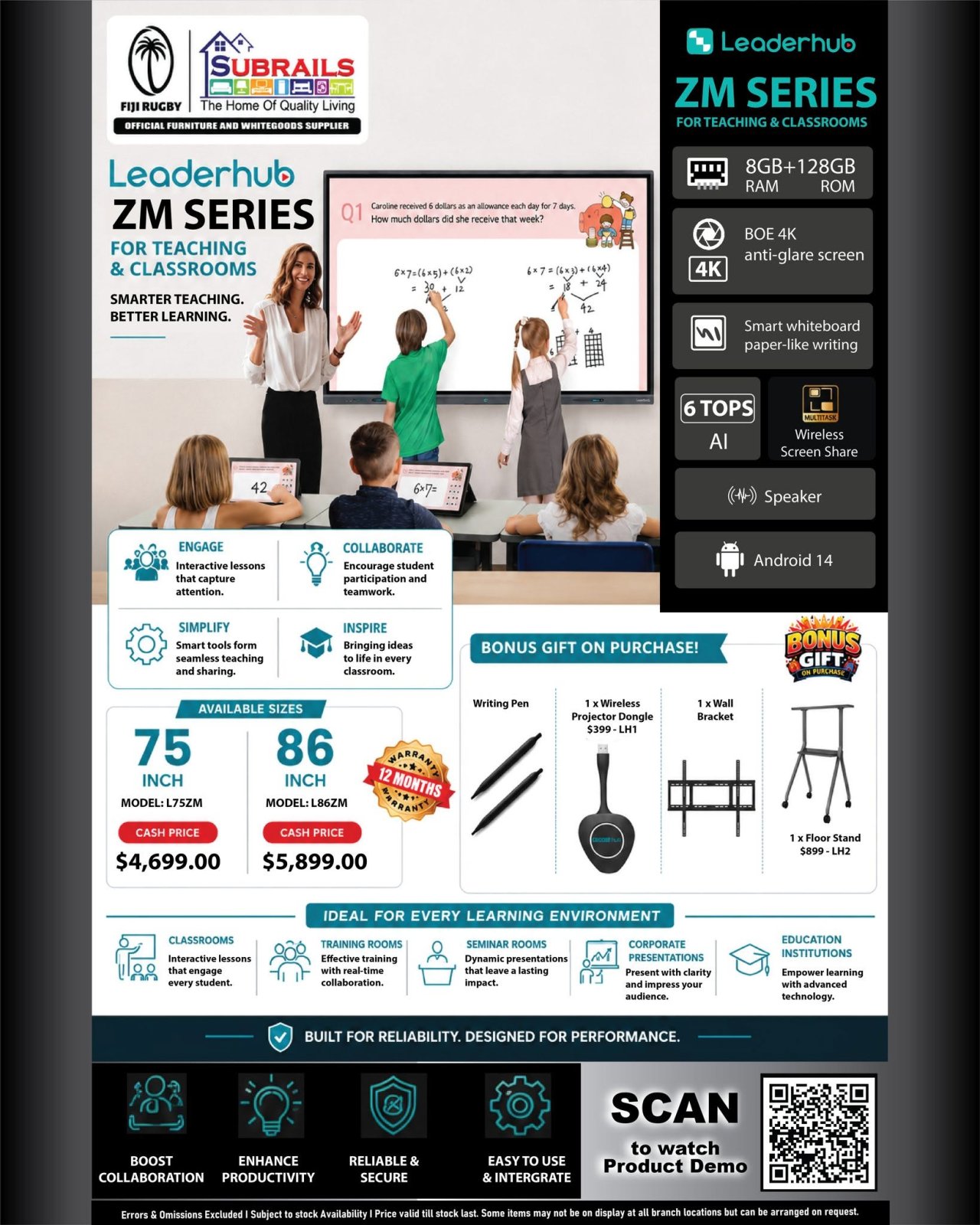 Leaderhub ZM Series Interactive Display for Teaching & Classrooms - Page 1