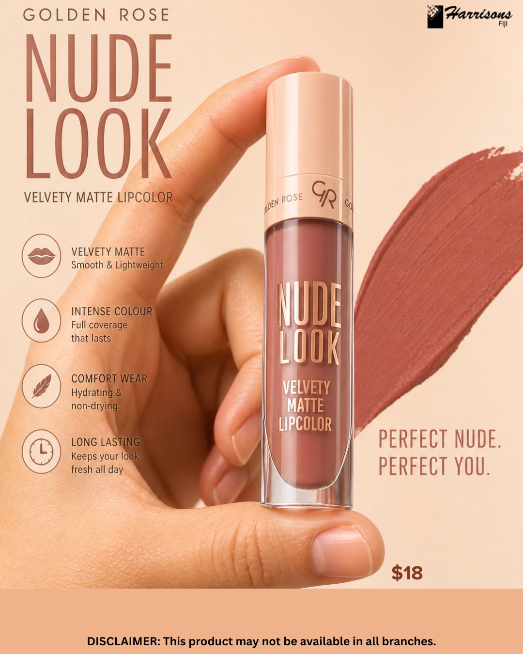 Golden Rose Nude Look Velvety Matte Lipcolor