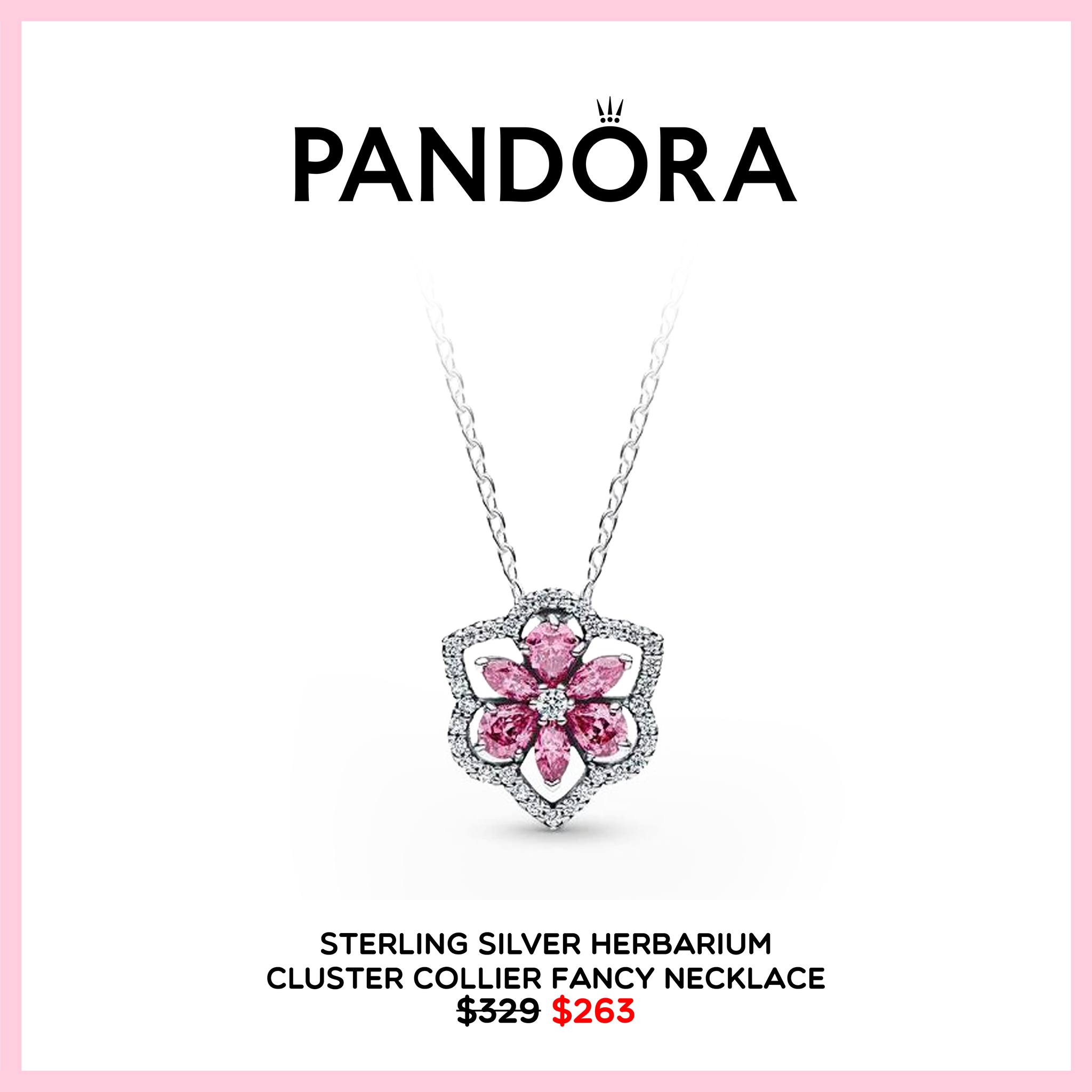 Sterling Silver Herbarium Cluster Collier Fancy Necklace