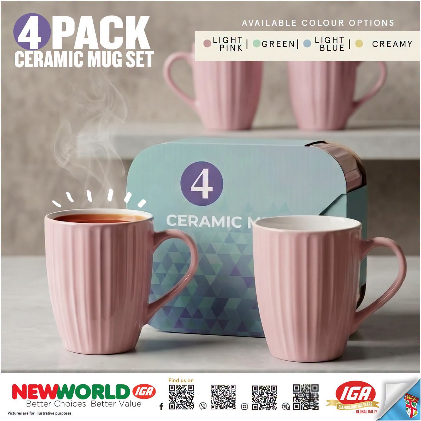 Ceramic Mug Set 4pc