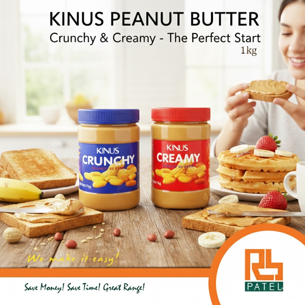 Kinus Peanut Butter 1kg - Crunchy & Creamy