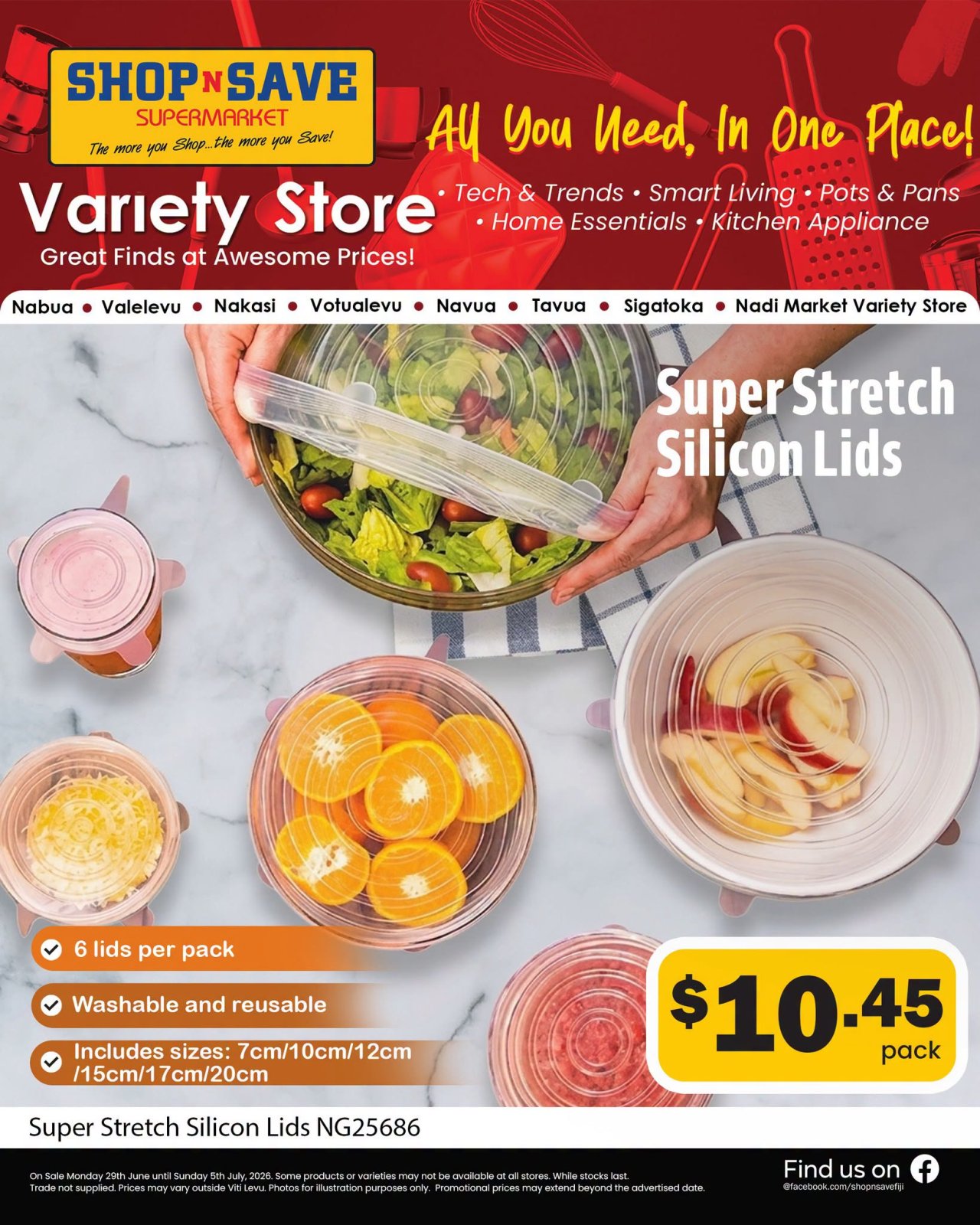 Super Stretch Silicon Lids - 6 Pack - Page 1