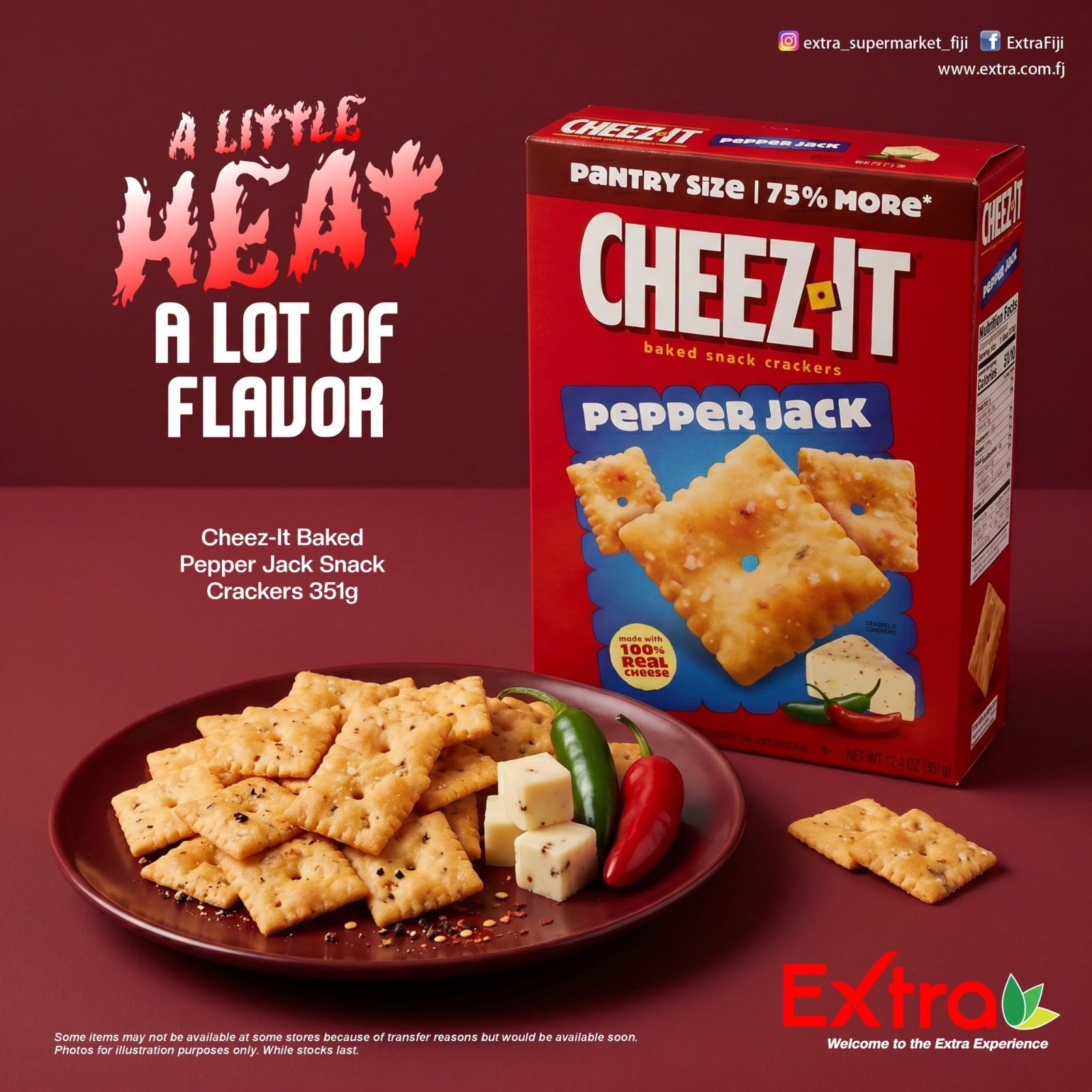 Cheez-It Pepper Jack Baked Snack Crackers 351g