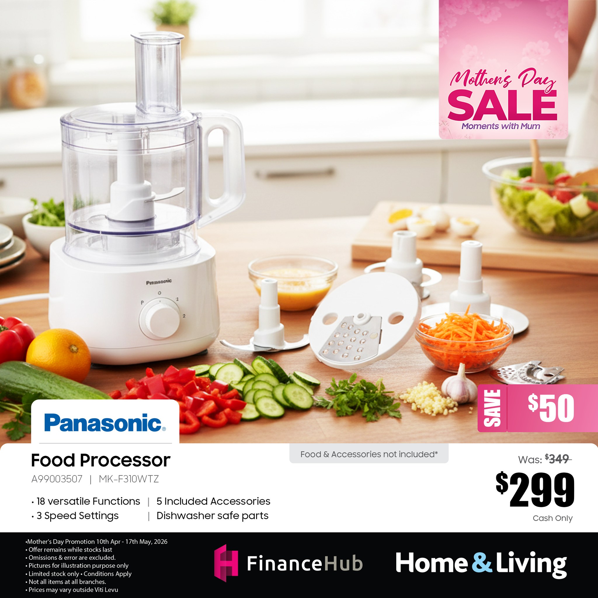 Panasonic Food Processor MK-F310WTZ