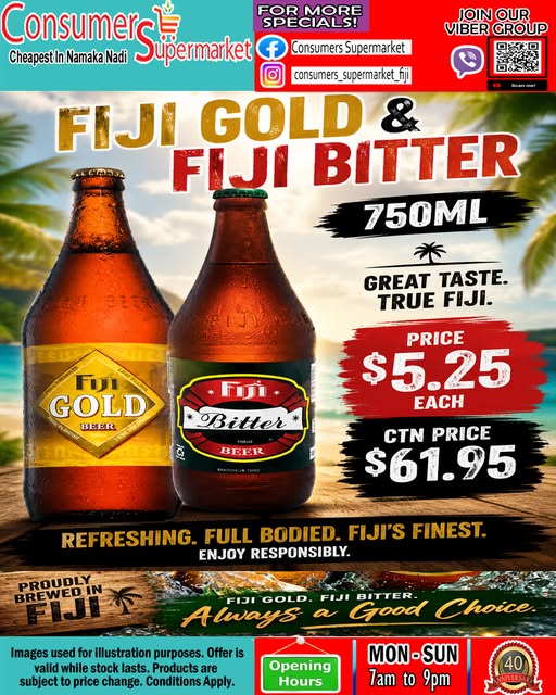 Fiji Gold & Fiji Bitter 750ML