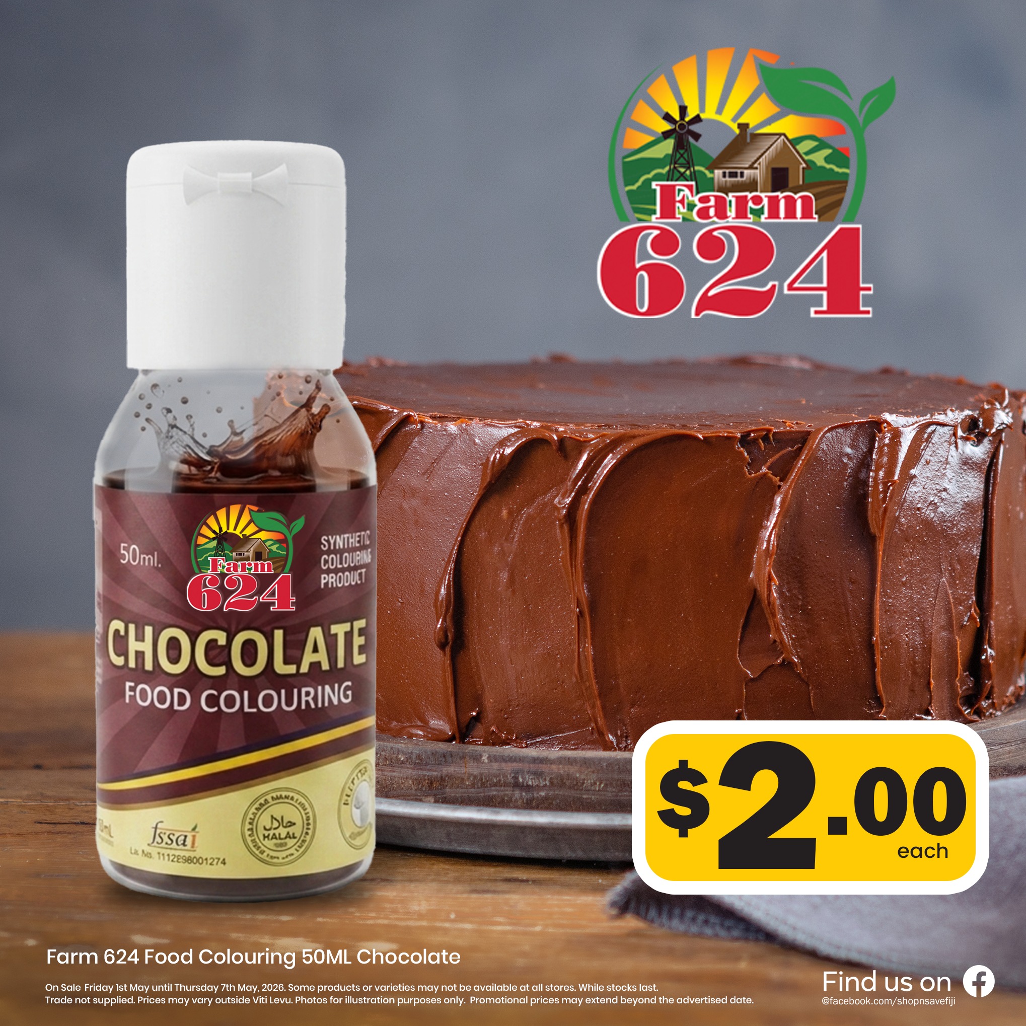 Farm 624 Food Colouring 50ML Chocolate