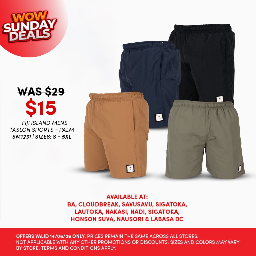 Fiji Island Mens Taslon Shorts - Palm