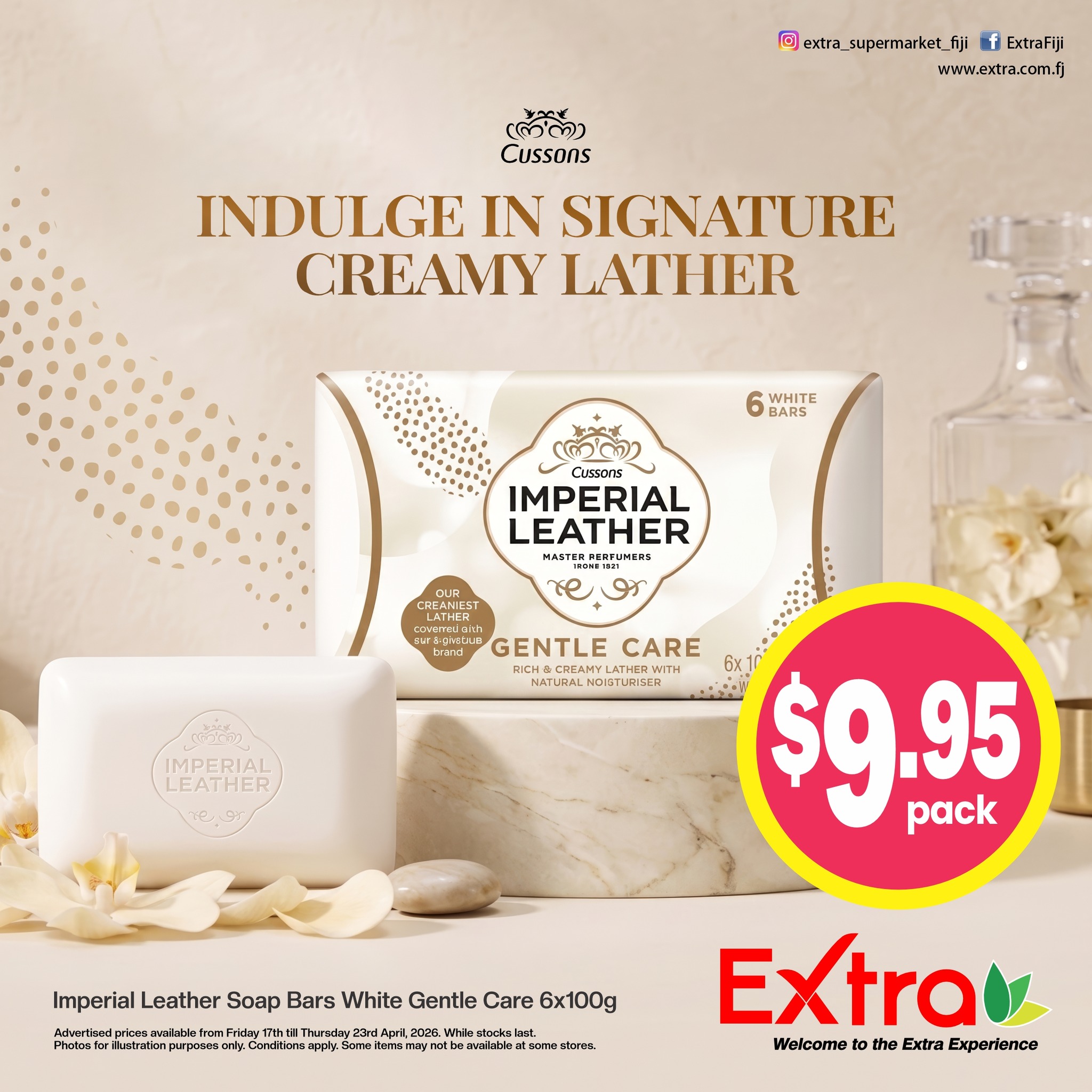 Imperial Leather Soap Bars White Gentle Care 6x100g - $9.95