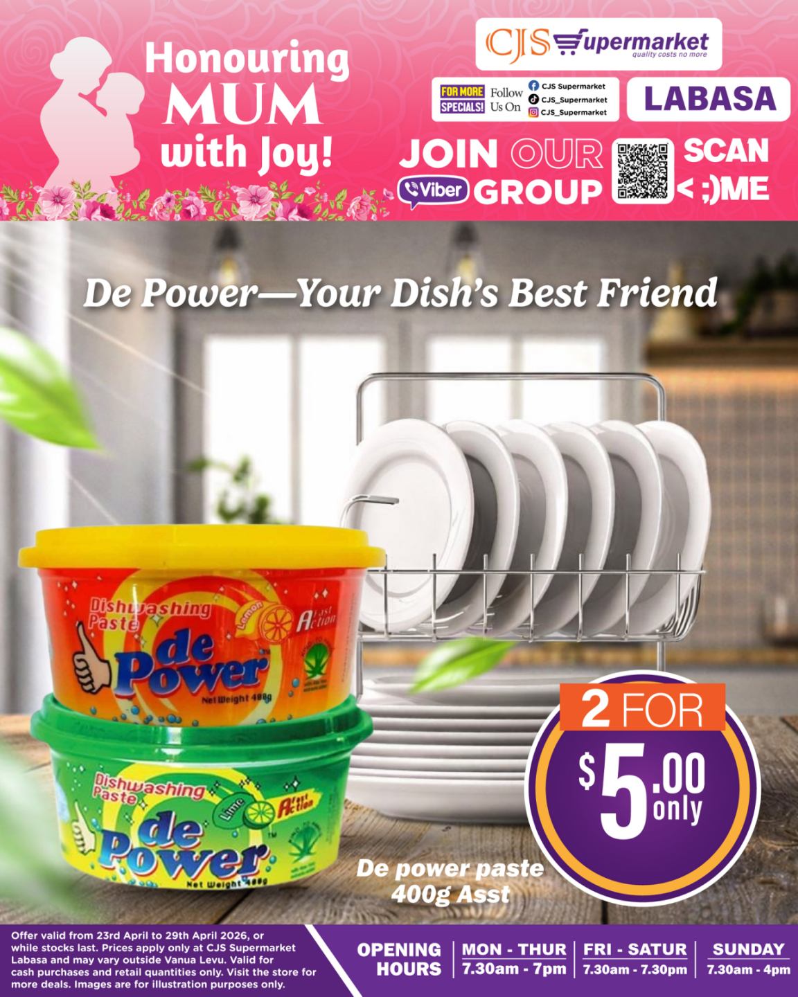 De Power Dishwashing Paste 400g