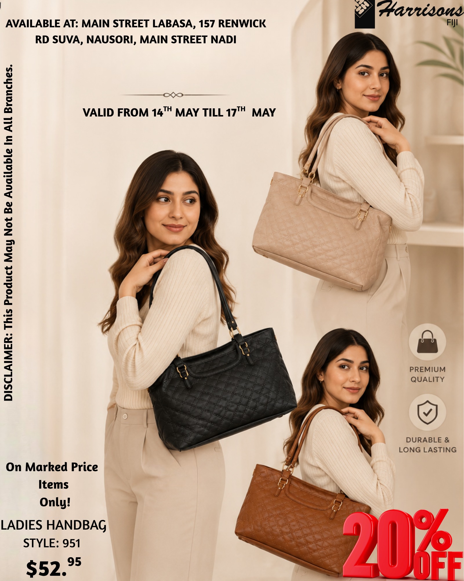 Ladies Handbag 20% OFF