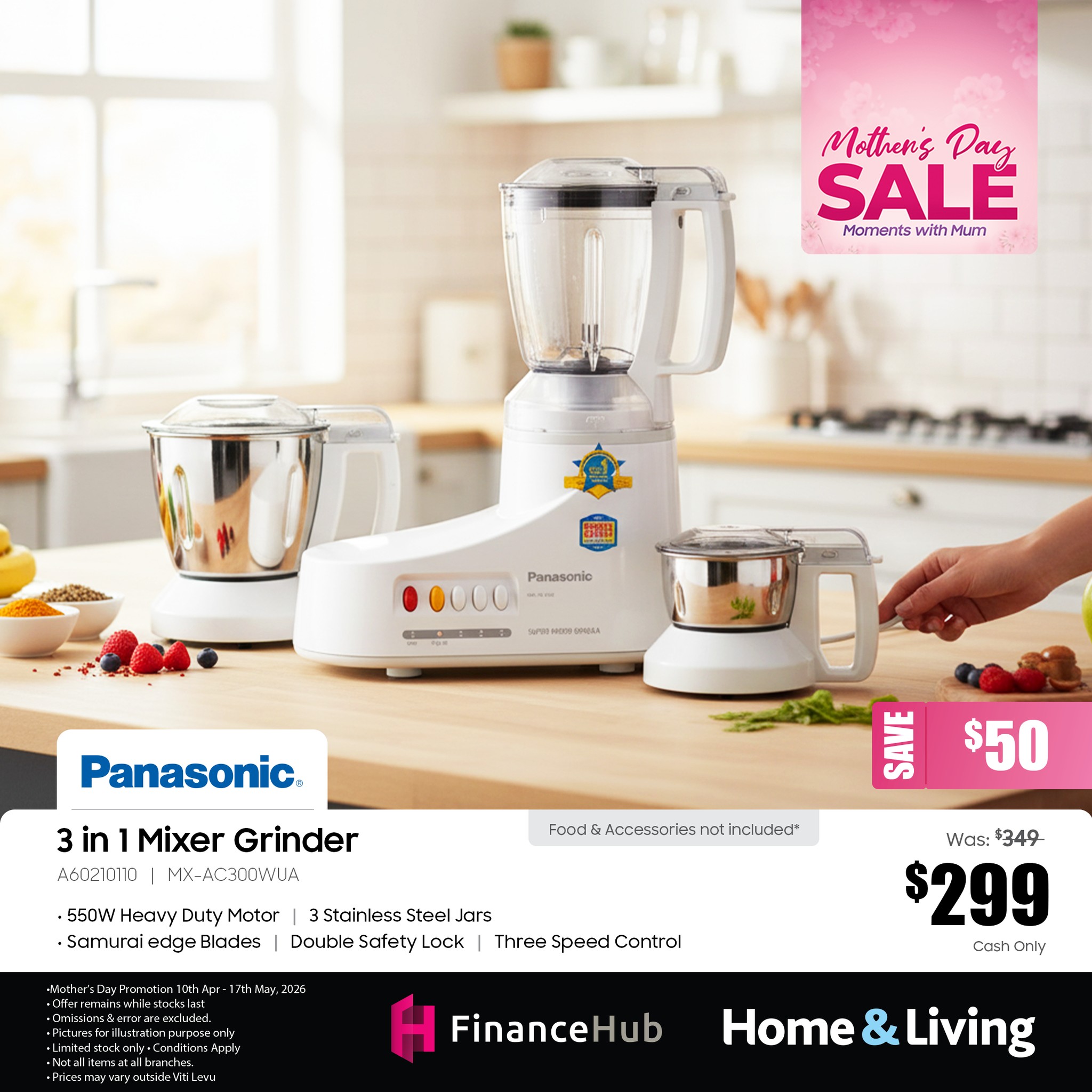 Panasonic 3 in 1 Mixer Grinder