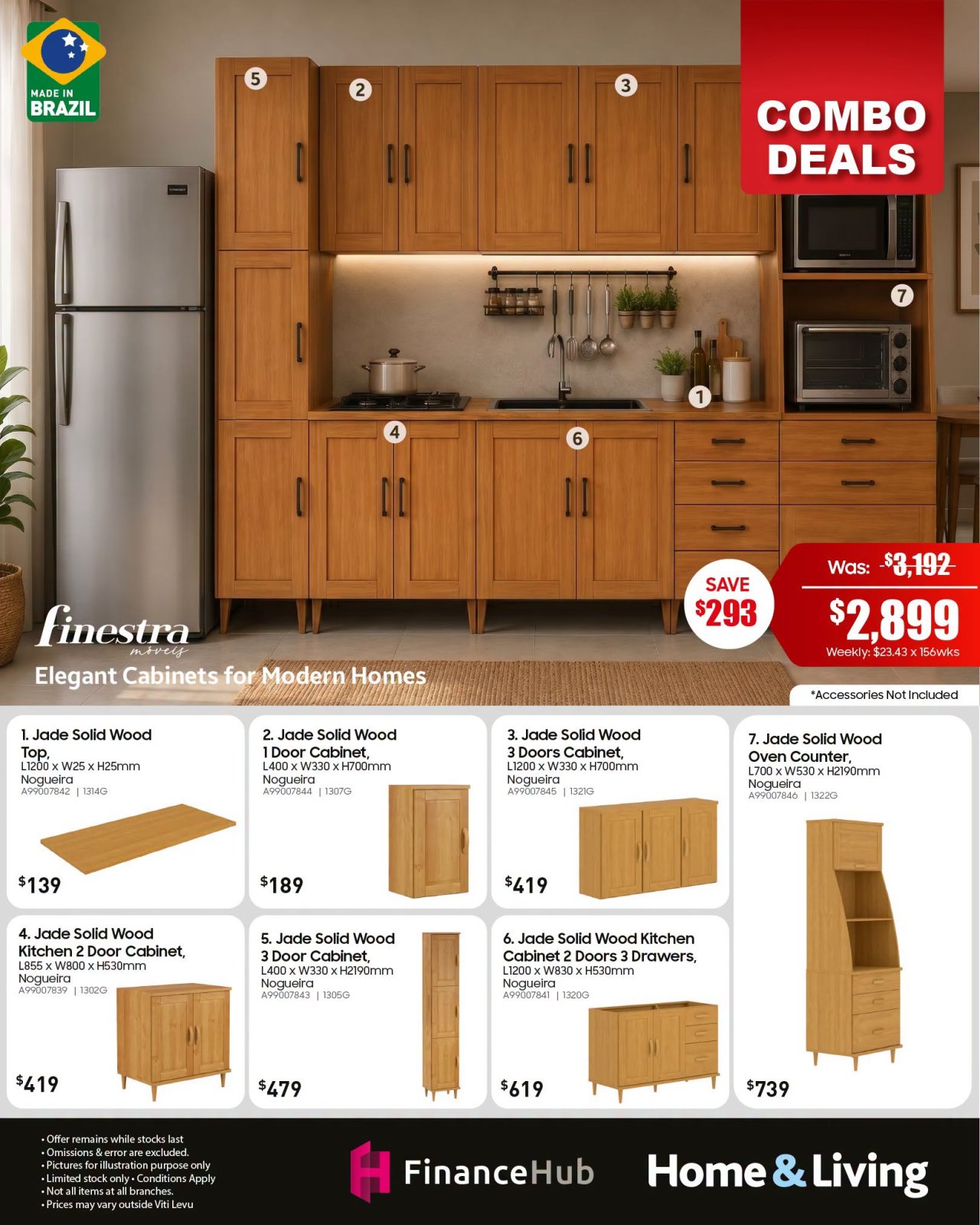 Jade Solid Wood Kitchen Cabinets Combo Deal - Page 1