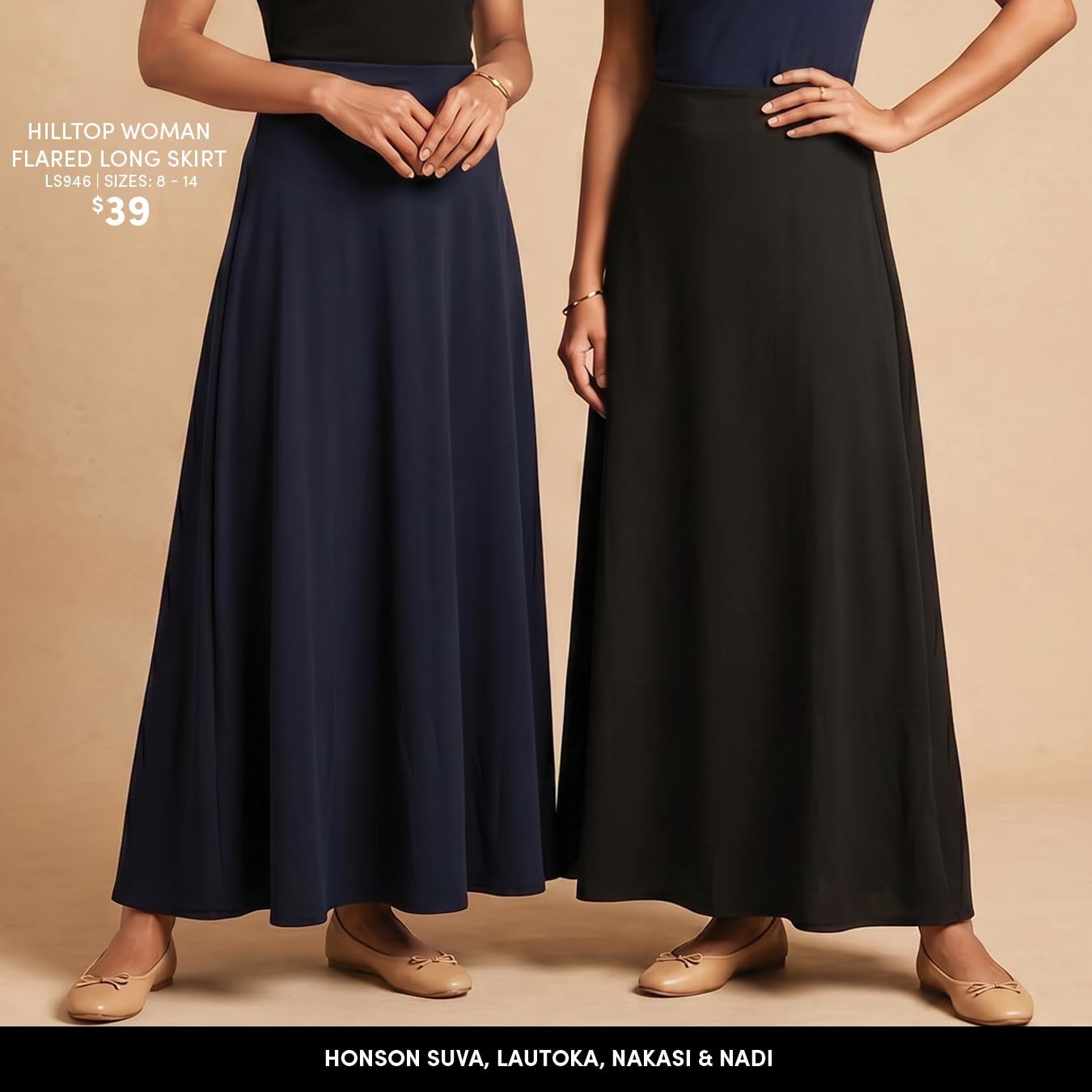 Hilltop Woman Flared Long Skirt