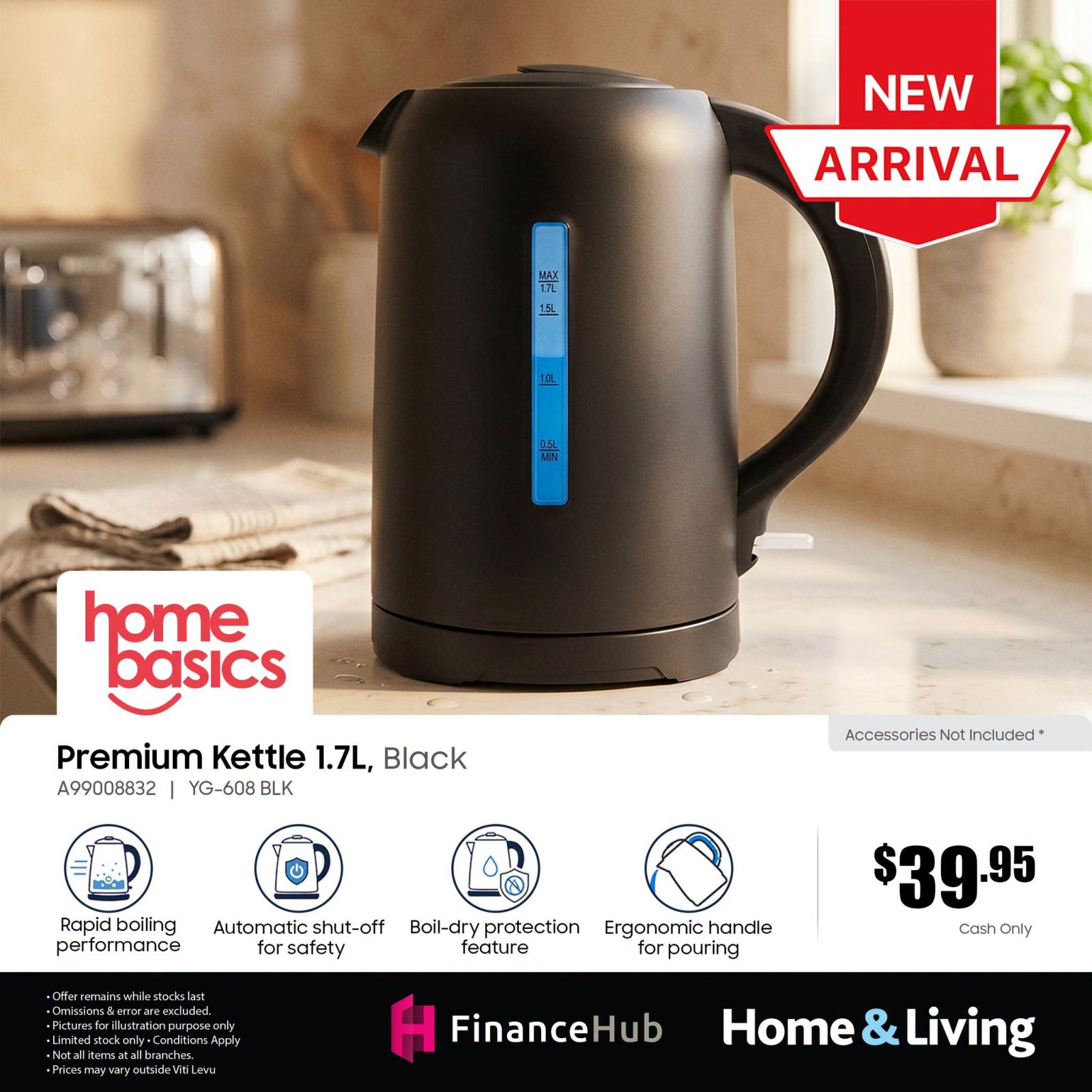Premium Kettle 1.7L, Black