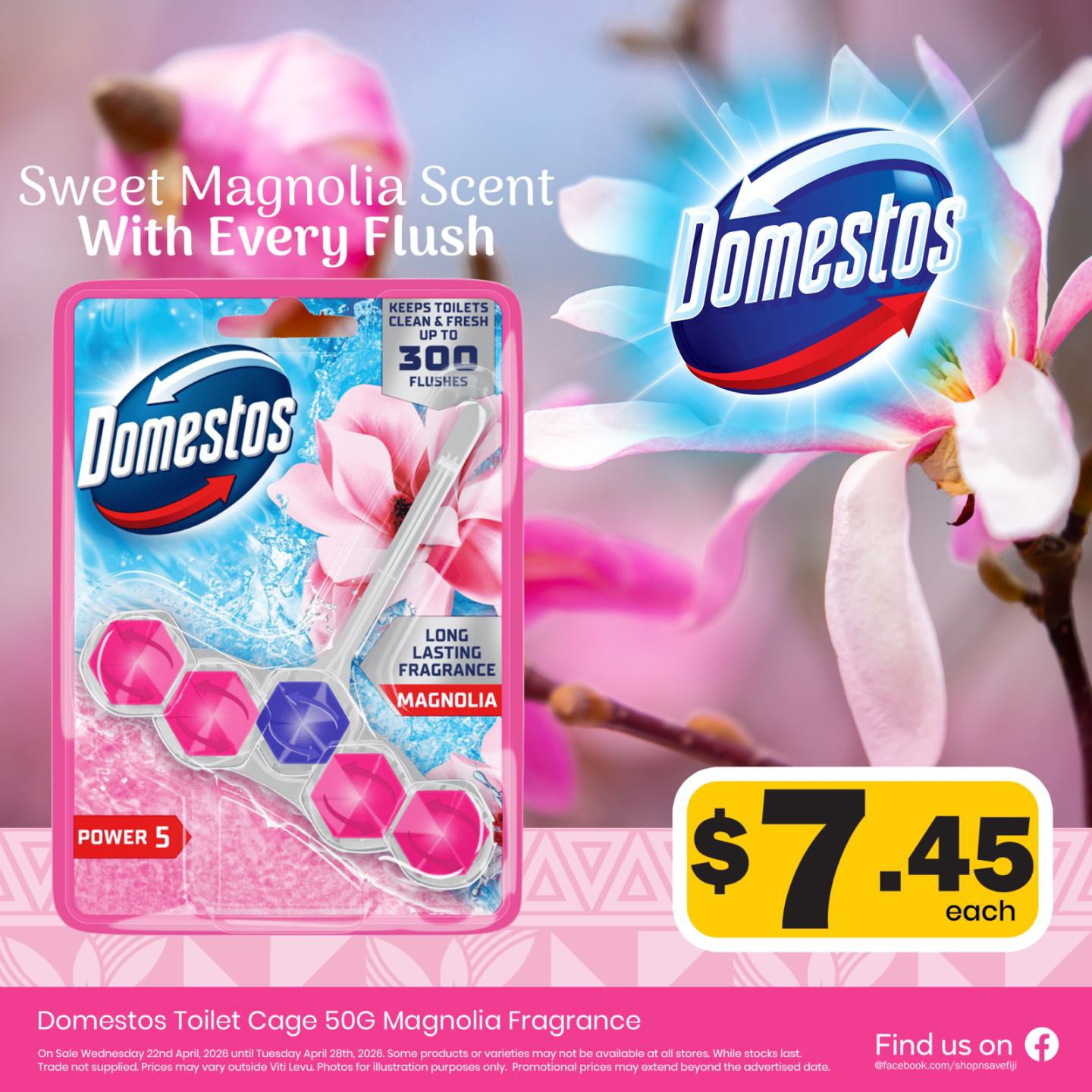 Domestos Toilet Cage 50G Magnolia Fragrance