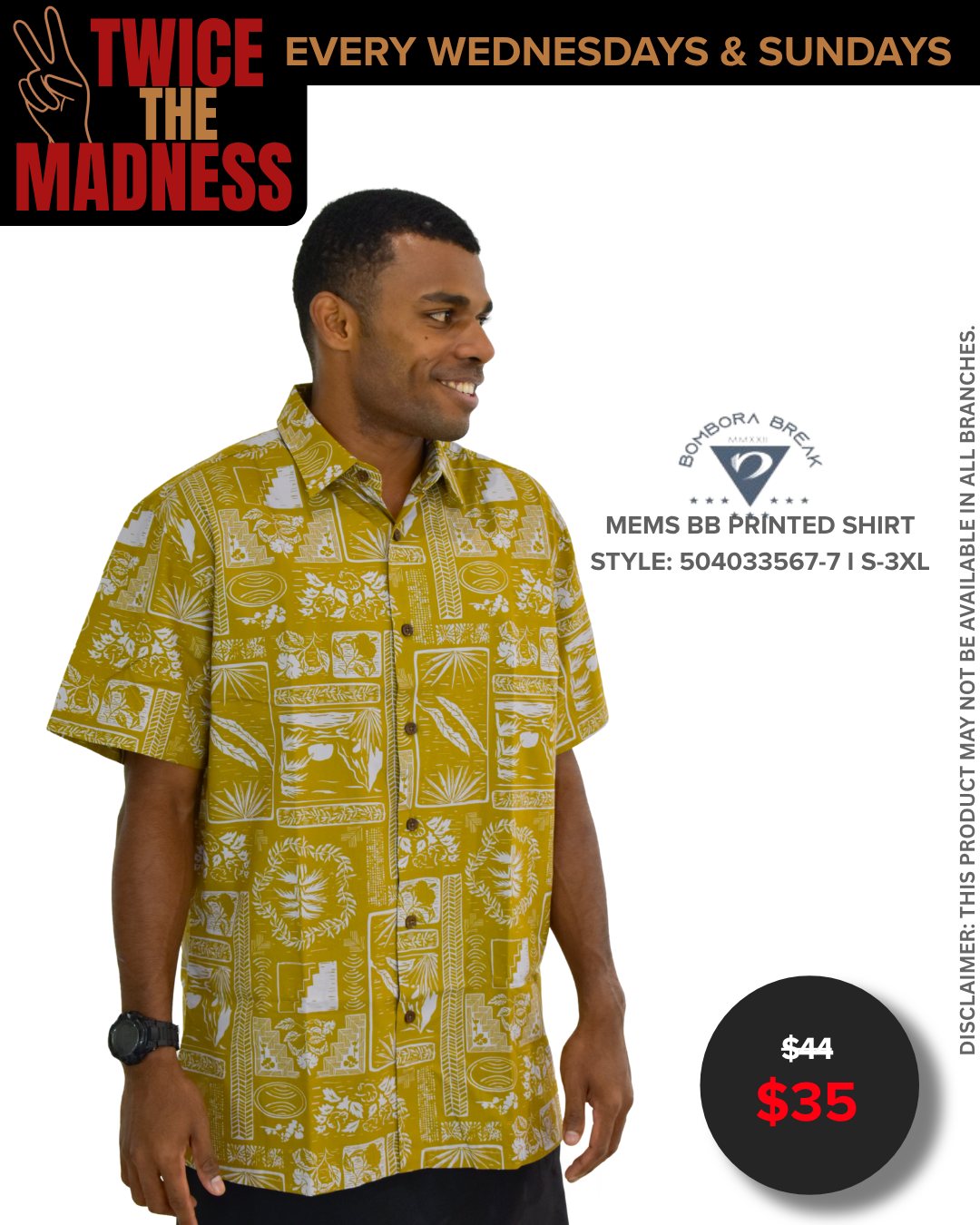 Mens BB Printed Shirt - Twice the Madness