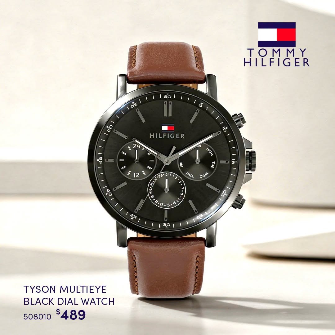 Tommy Hilfiger Tyson Multieye Black Dial Watch
