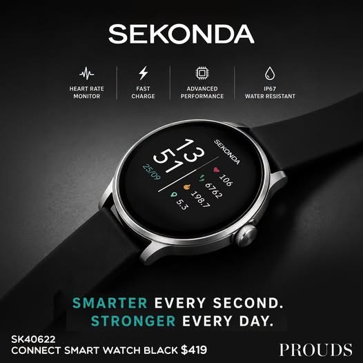 SEKONDA Connect Smart Watch Black