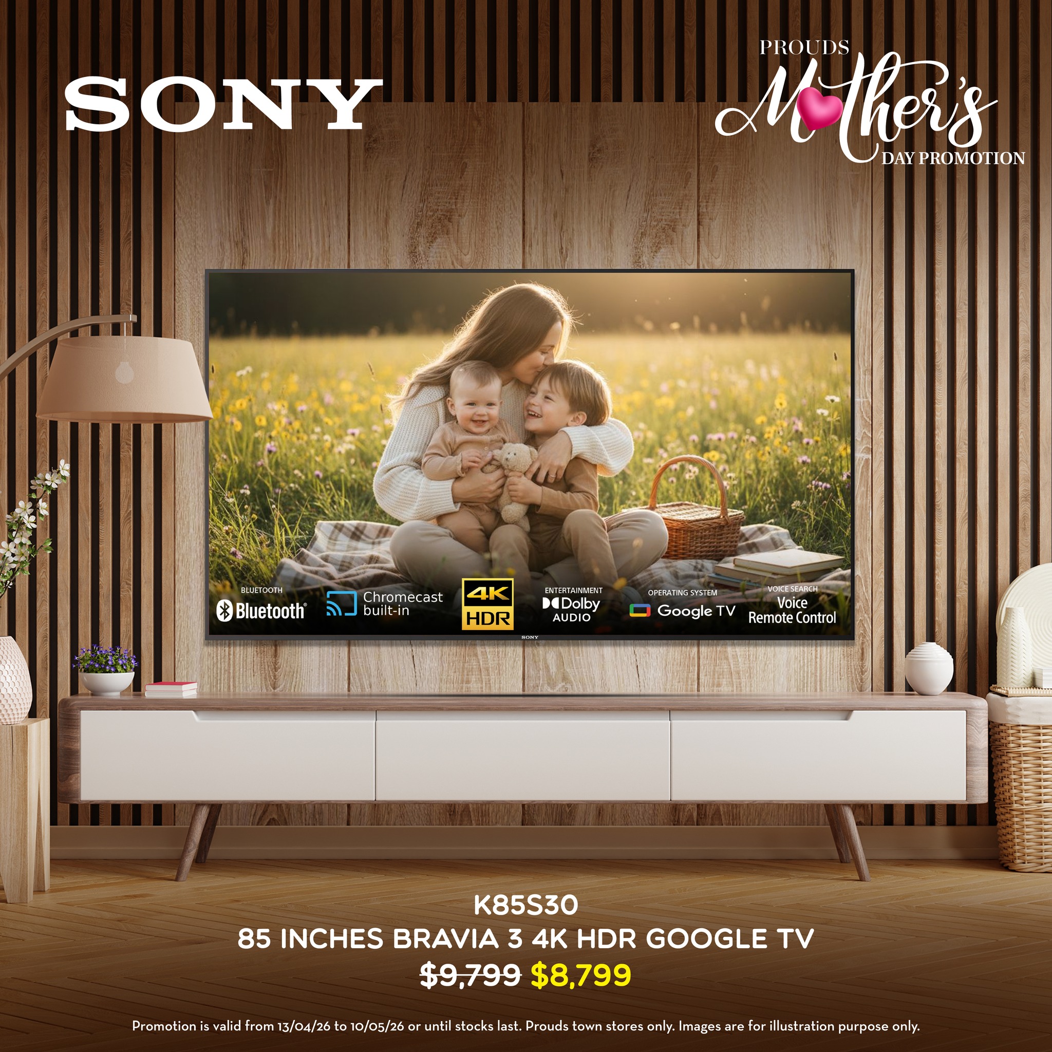 Sony K85S30 85" Bravia 3 4K HDR Google TV