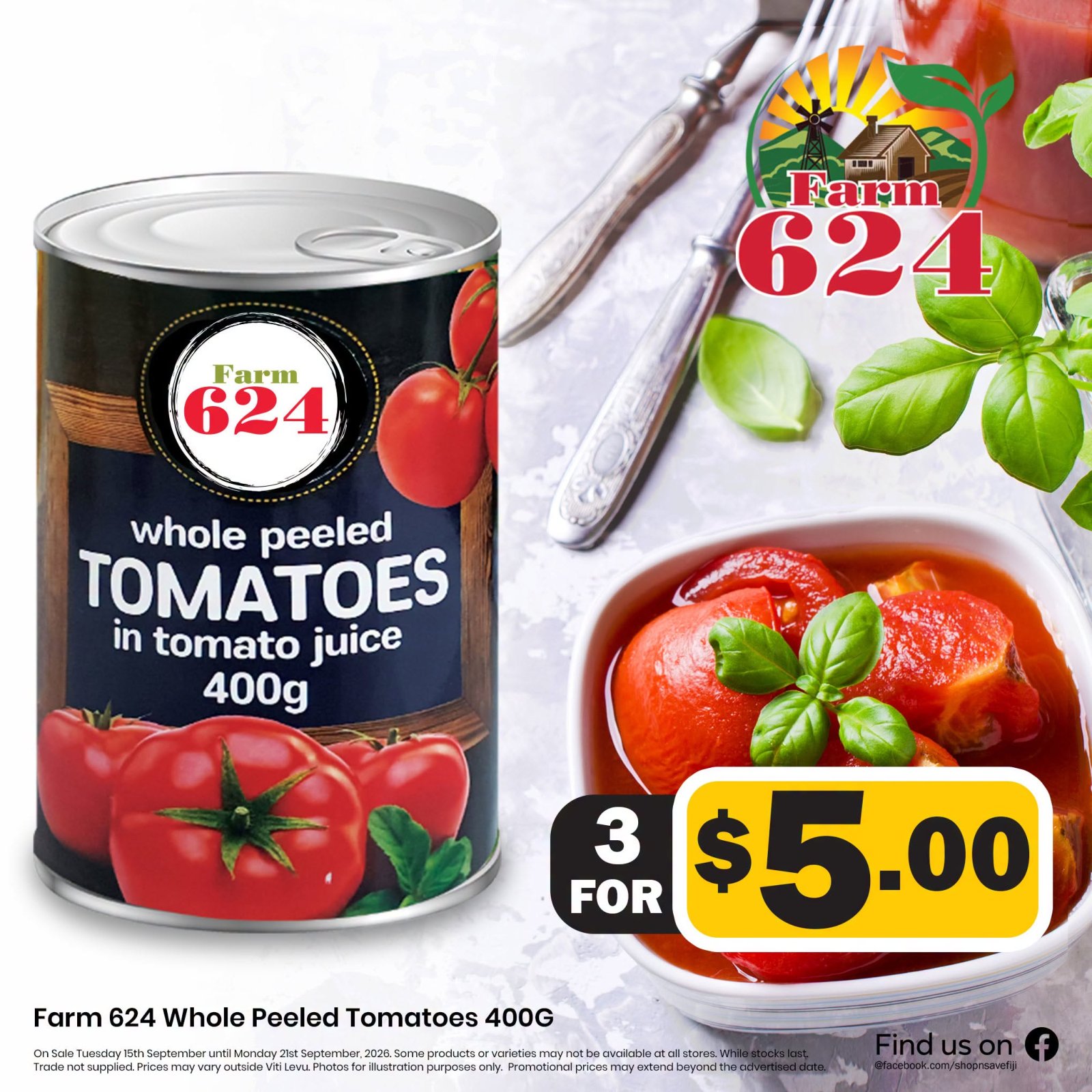 Farm 624 Whole Peeled Tomatoes 400G - Page 1