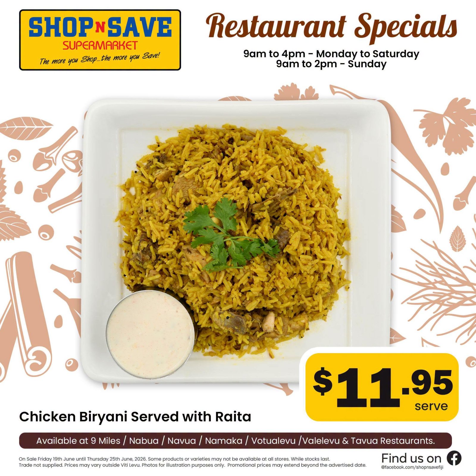 Chicken Biryani Served with Raita