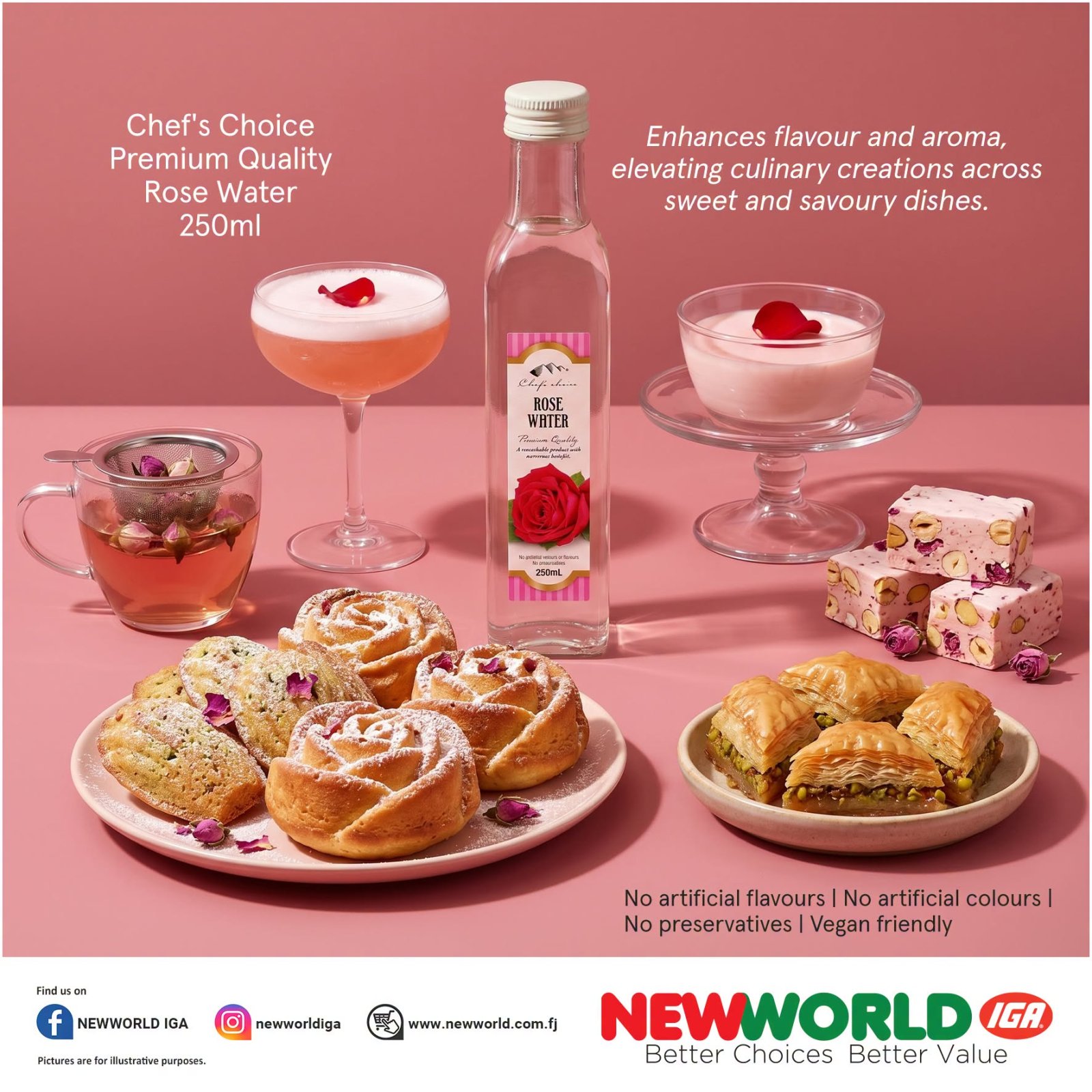Chef's Choice Premium Quality Rose Water 250ml