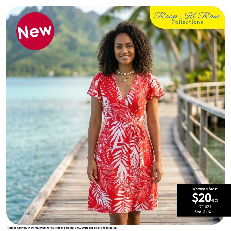 Women's Dress - Red Tropical Print