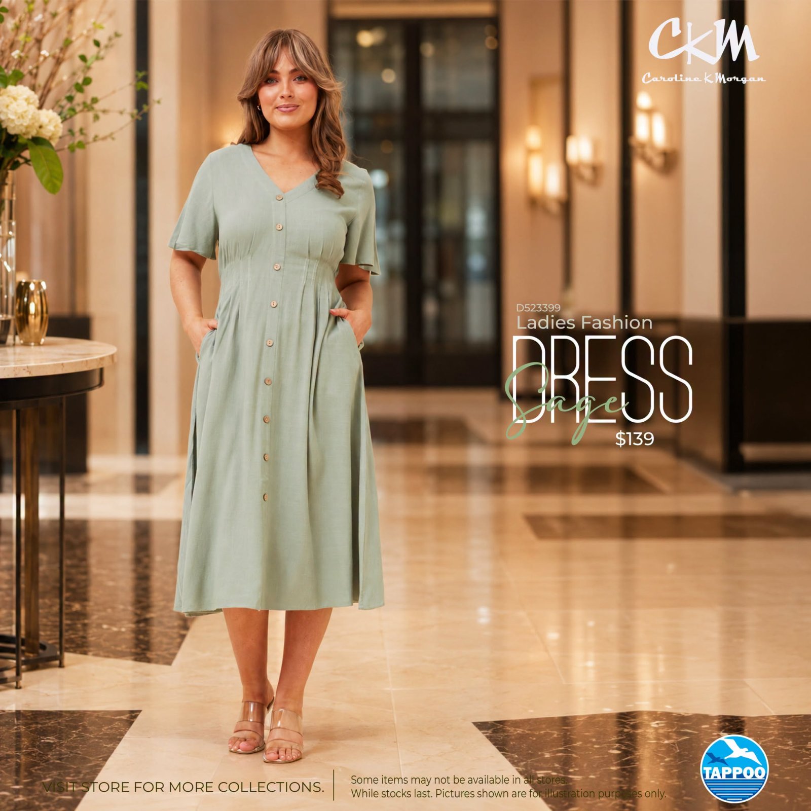 Ladies Fashion Dress - Sage