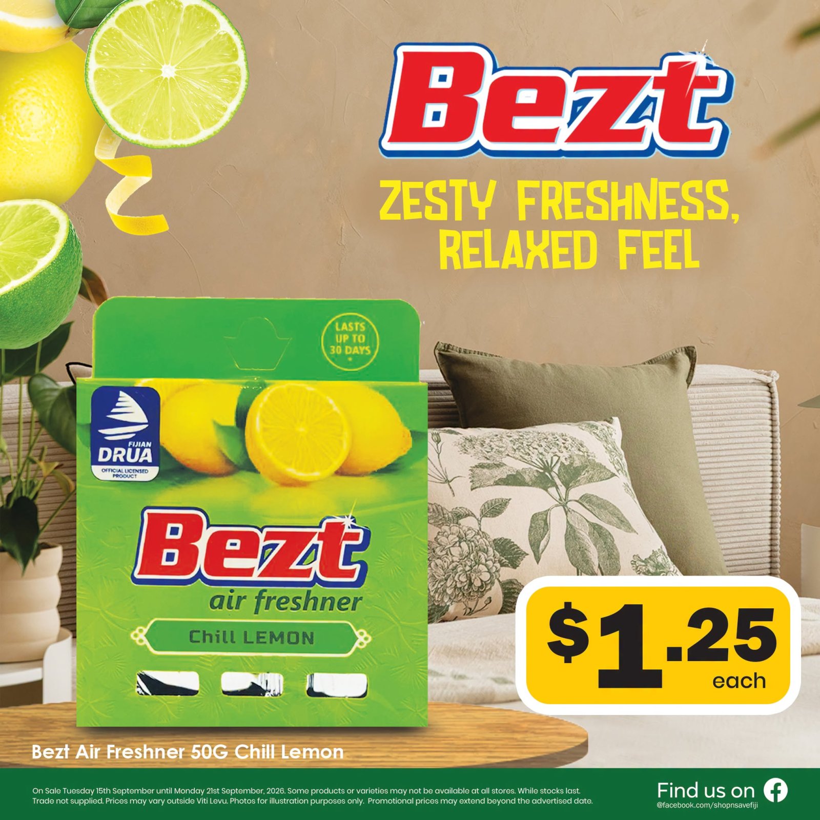 Bezt Air Freshner 50G Chill Lemon