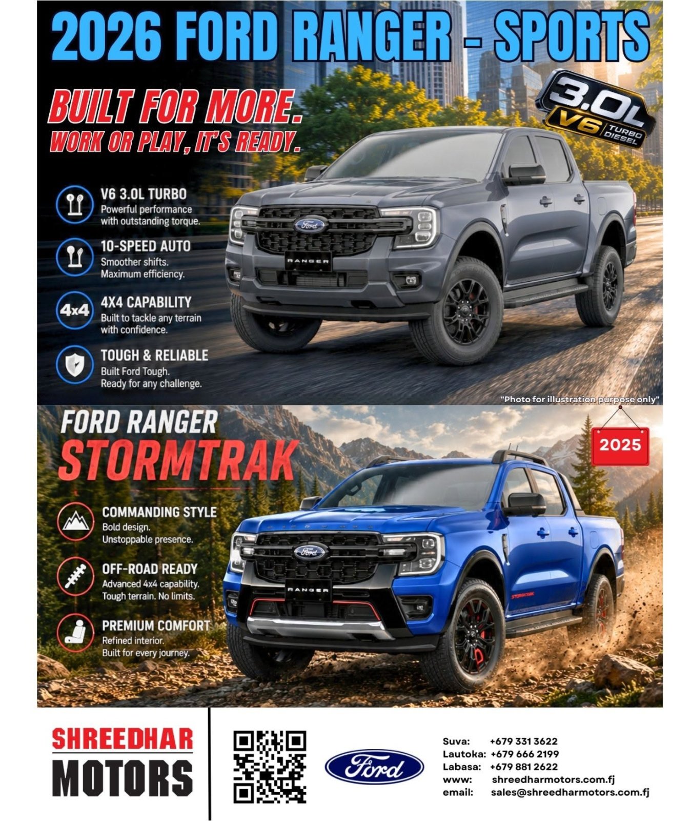 2026 Ford Ranger Sports & 2025 Ford Ranger Stormtrak