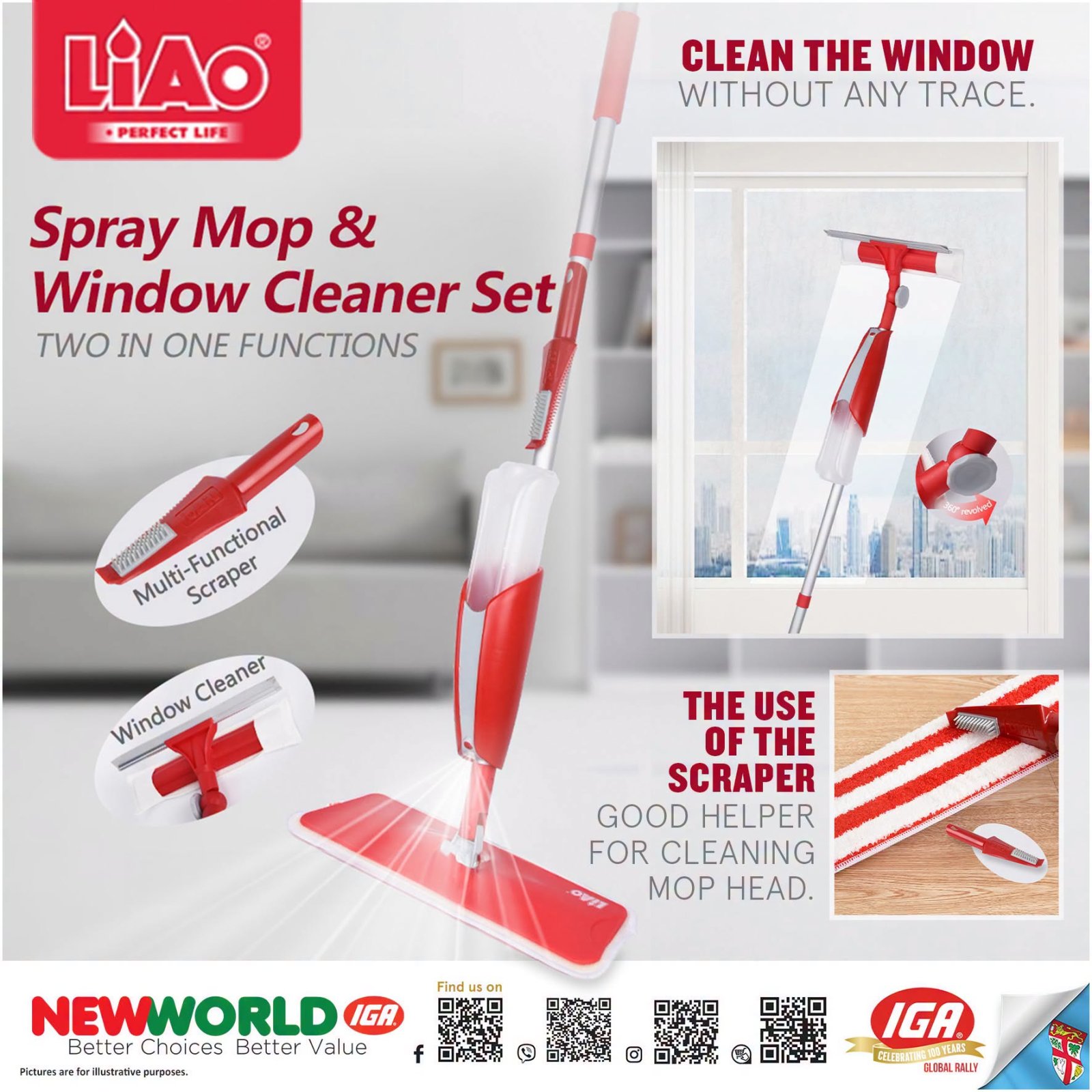Liao Spray Mop & Window Cleaner Set