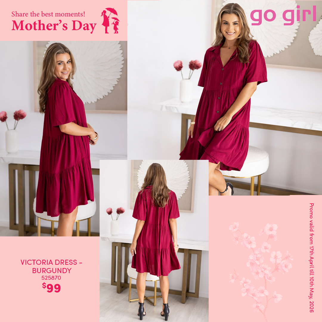 Victoria Dress – Burgundy