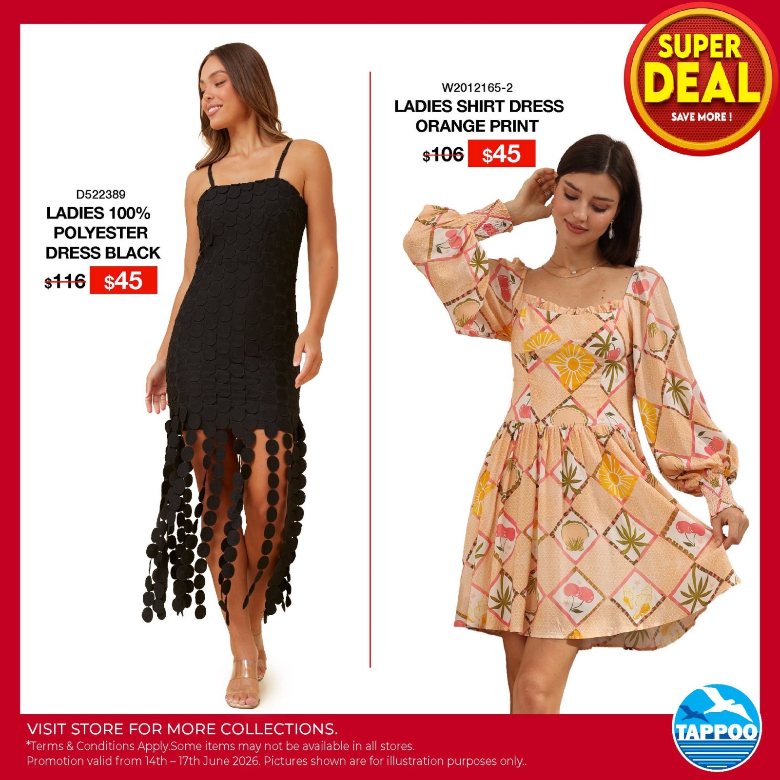Ladies Dresses Sale – Black & Orange Print - Page 1