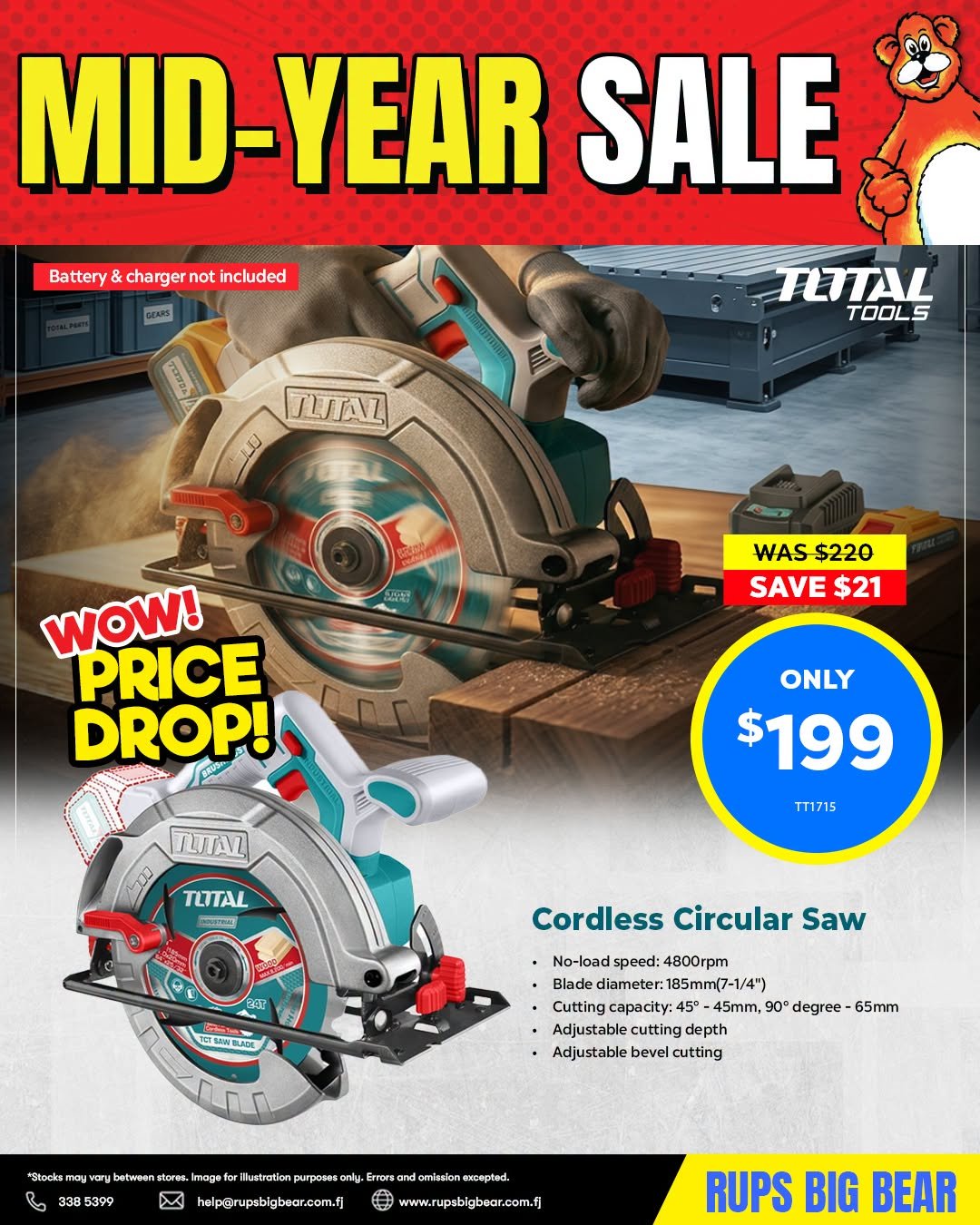Total Tools Cordless Circular Saw