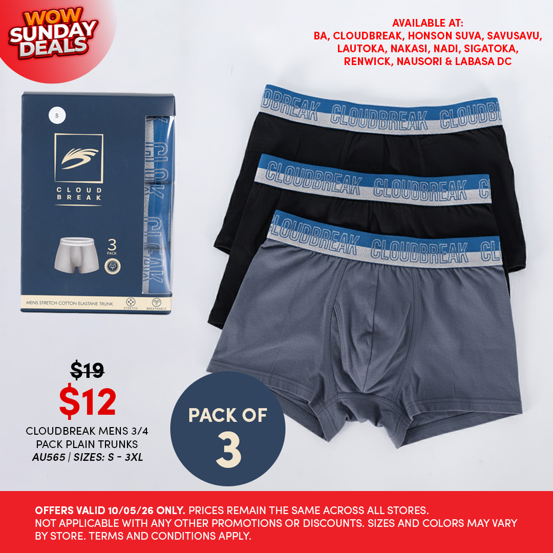 Cloudbreak Mens 3/4 Pack Plain Trunks