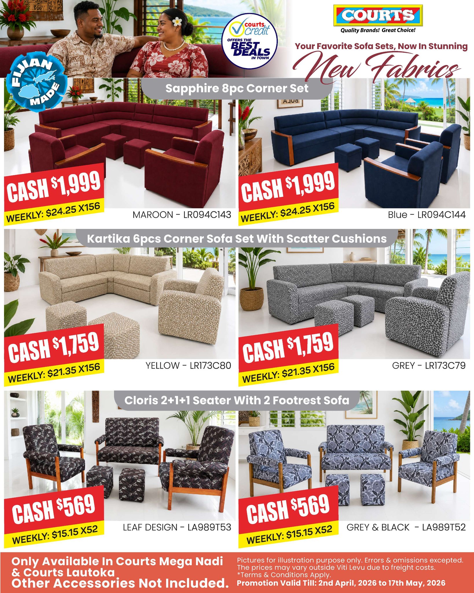 New Fabric Sofa Sets - Sapphire, Kartika & Cloris - Page 1