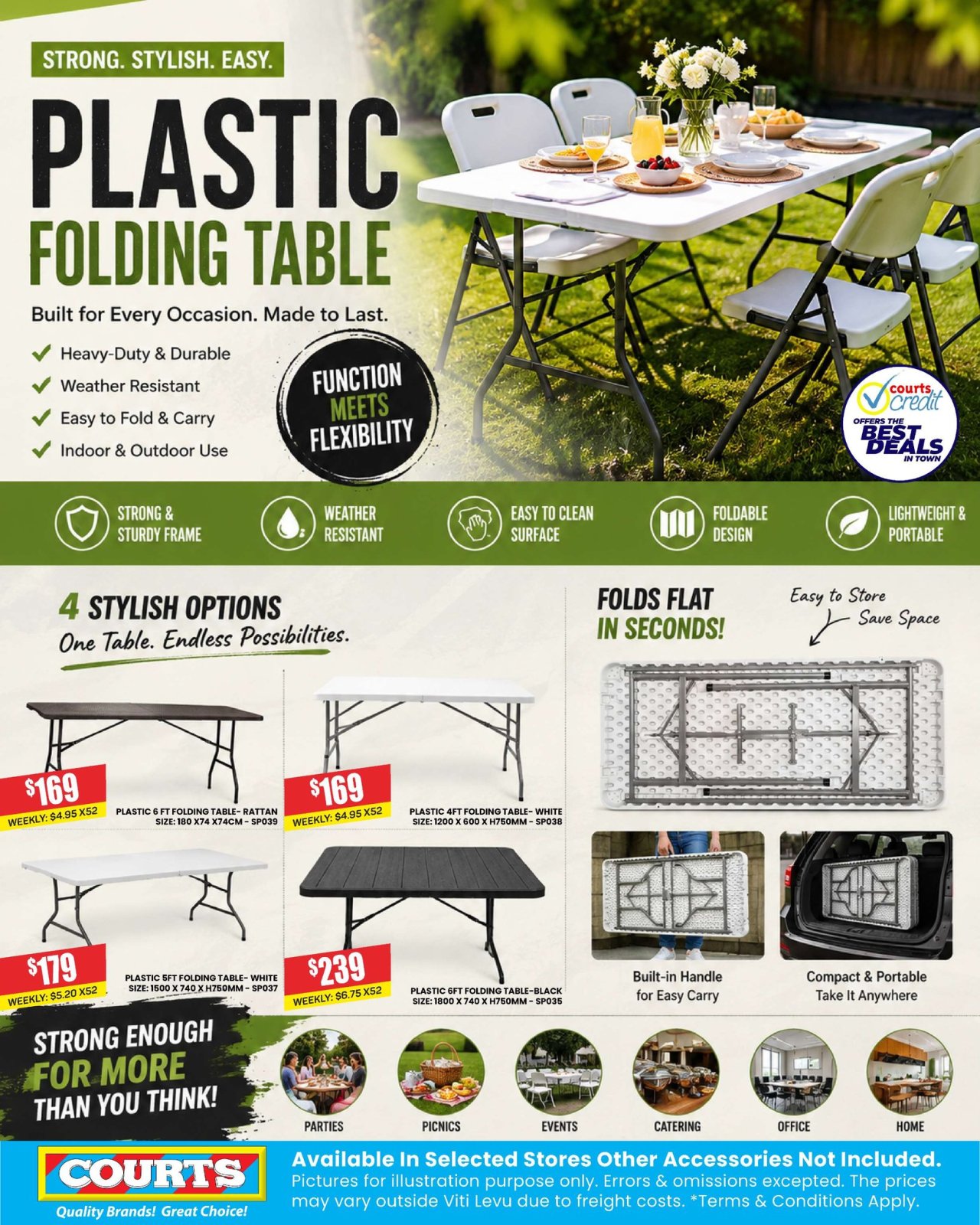 Plastic Folding Table - 4 Stylish Options