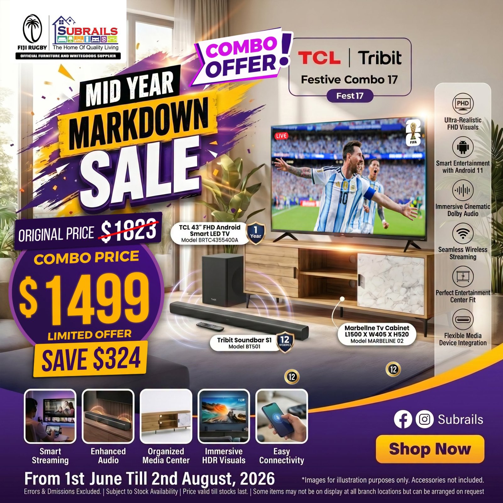 TCL & Tribit Festive Combo 17 Mid Year Markdown