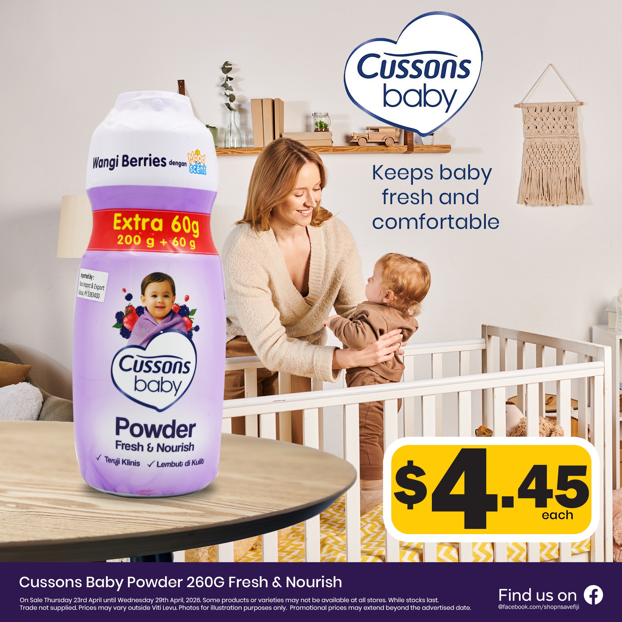 Cussons Baby Powder 260G Fresh & Nourish