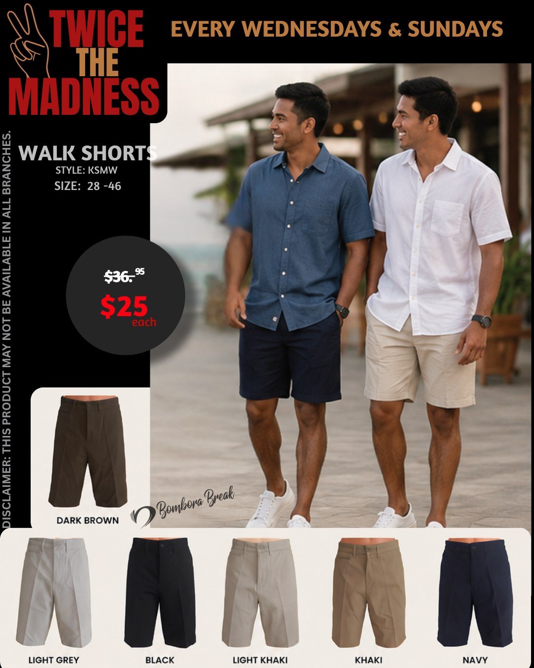 Walk Shorts - Twice the Madness Sale