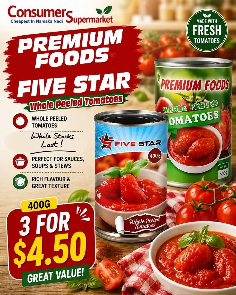 Premium Foods Five Star Whole Peeled Tomatoes