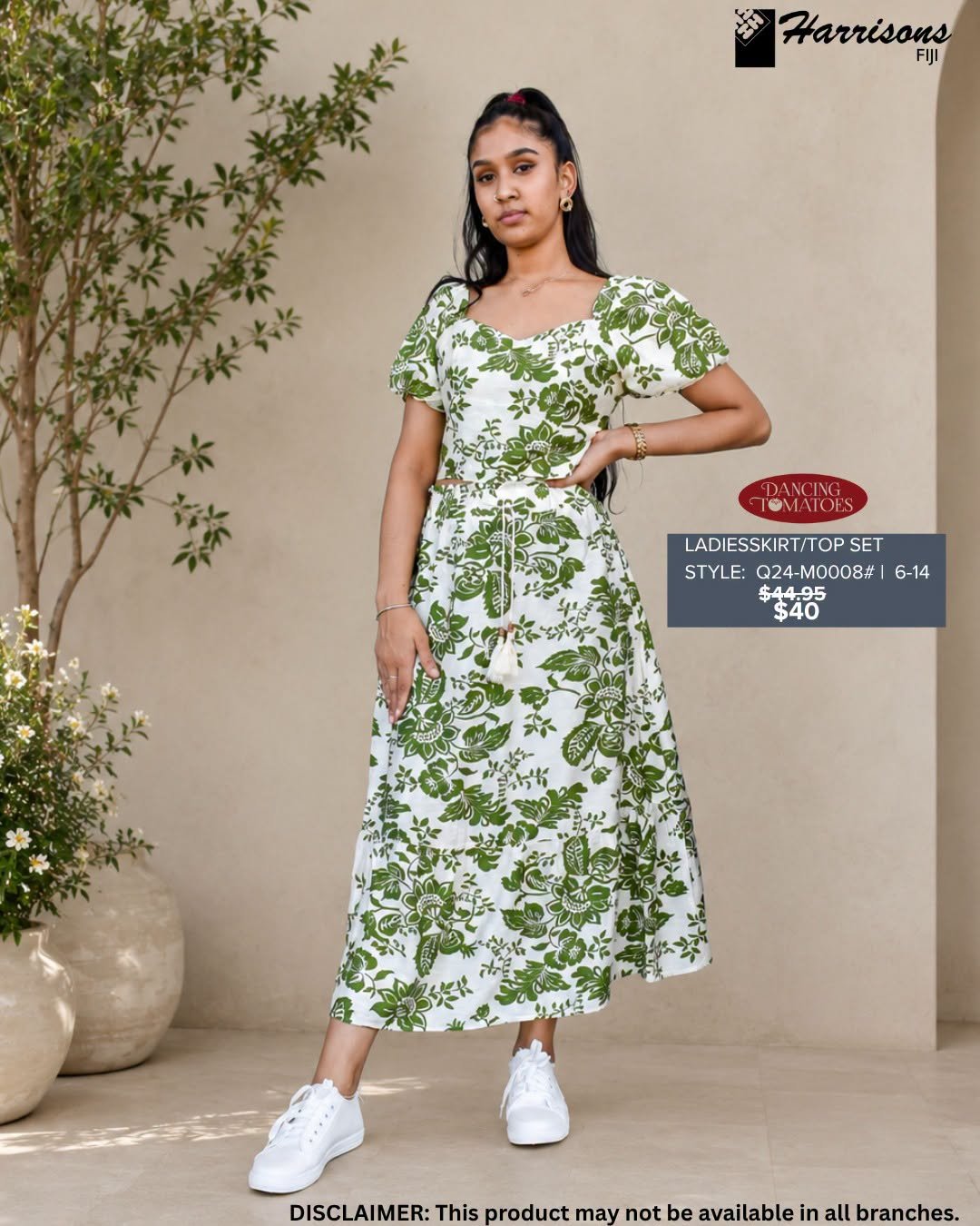 Ladies Skirt/Top Set – Floral Design