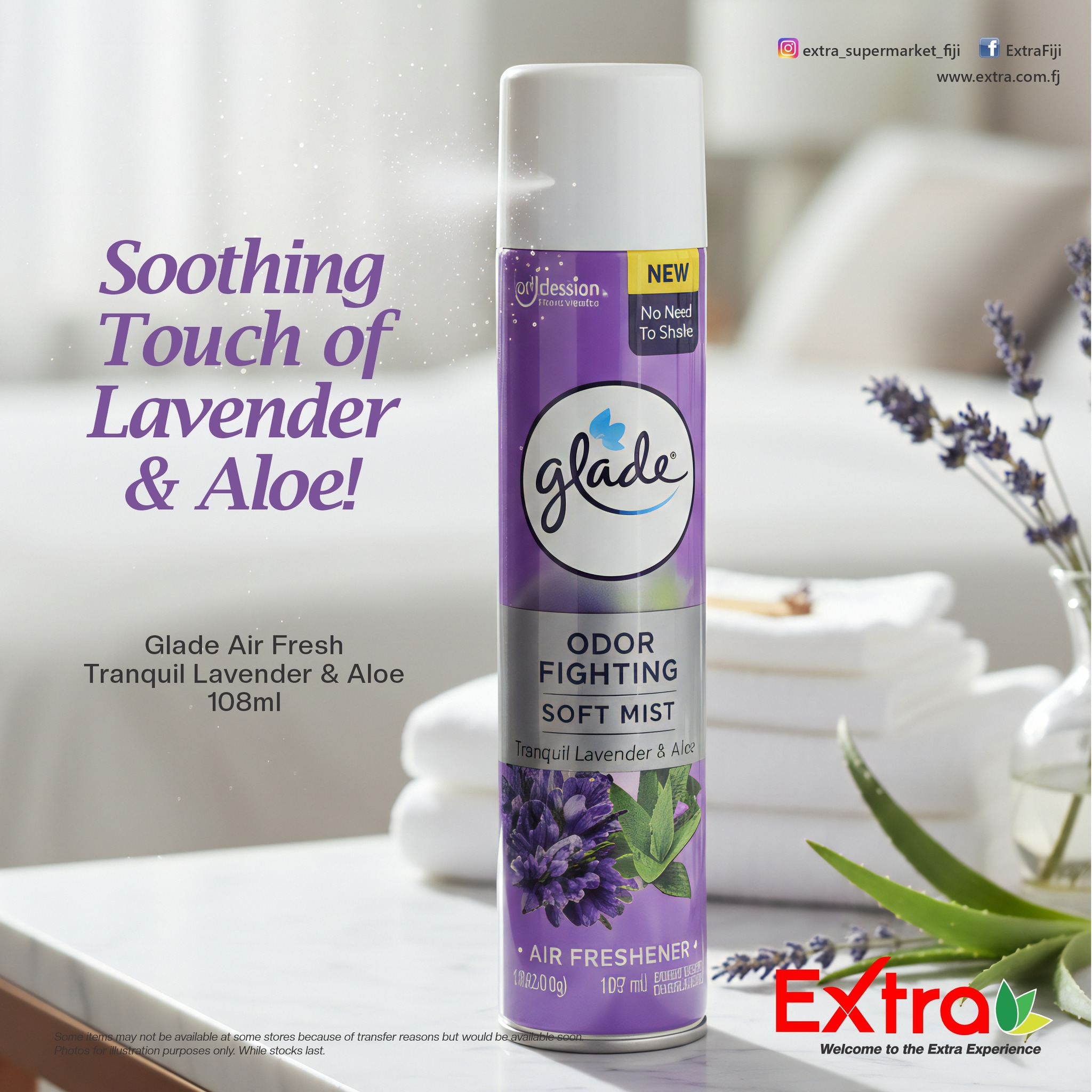 Glade Air Fresh Tranquil Lavender & Aloe Soft Mist 108ml