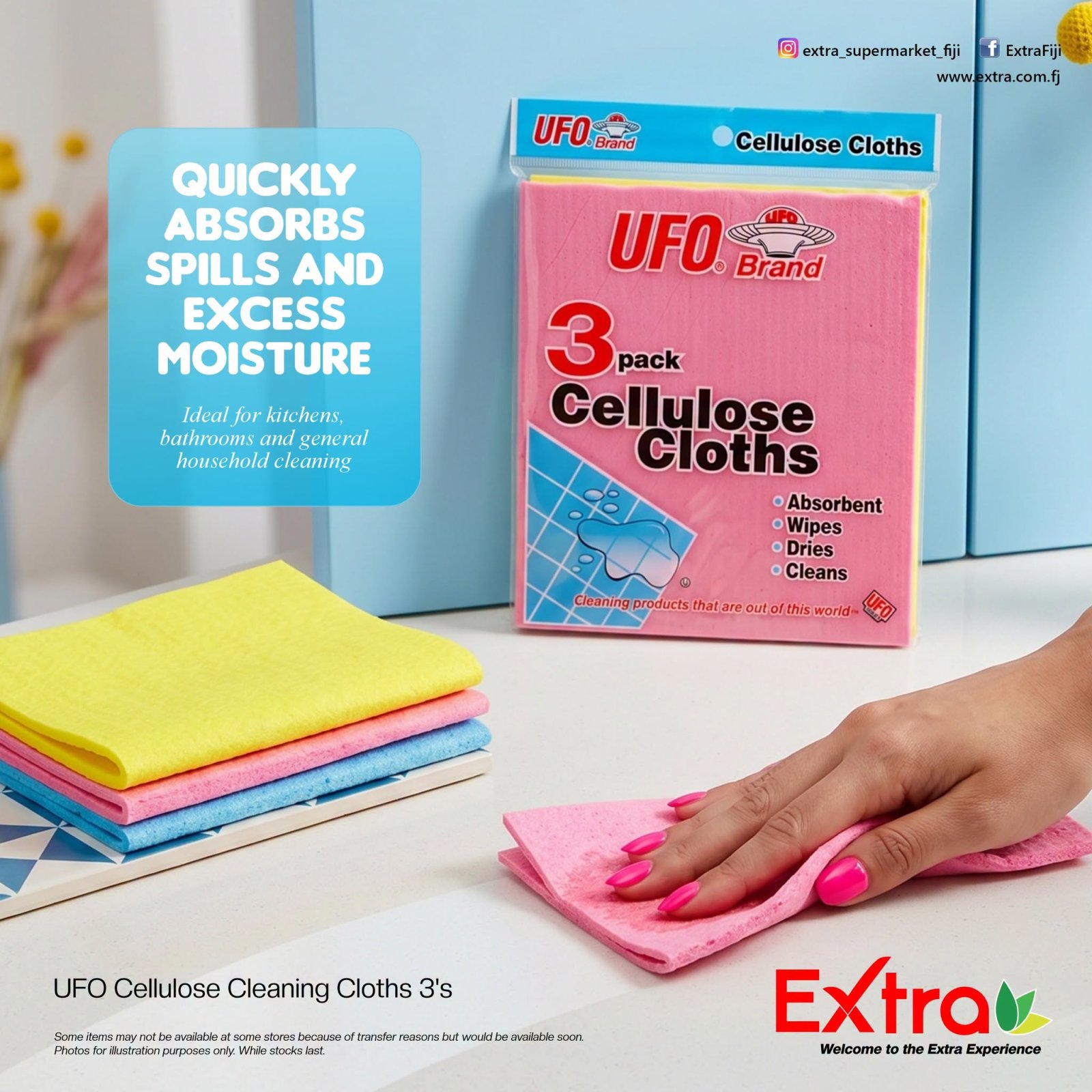 UFO Cellulose Cleaning Cloths 3's